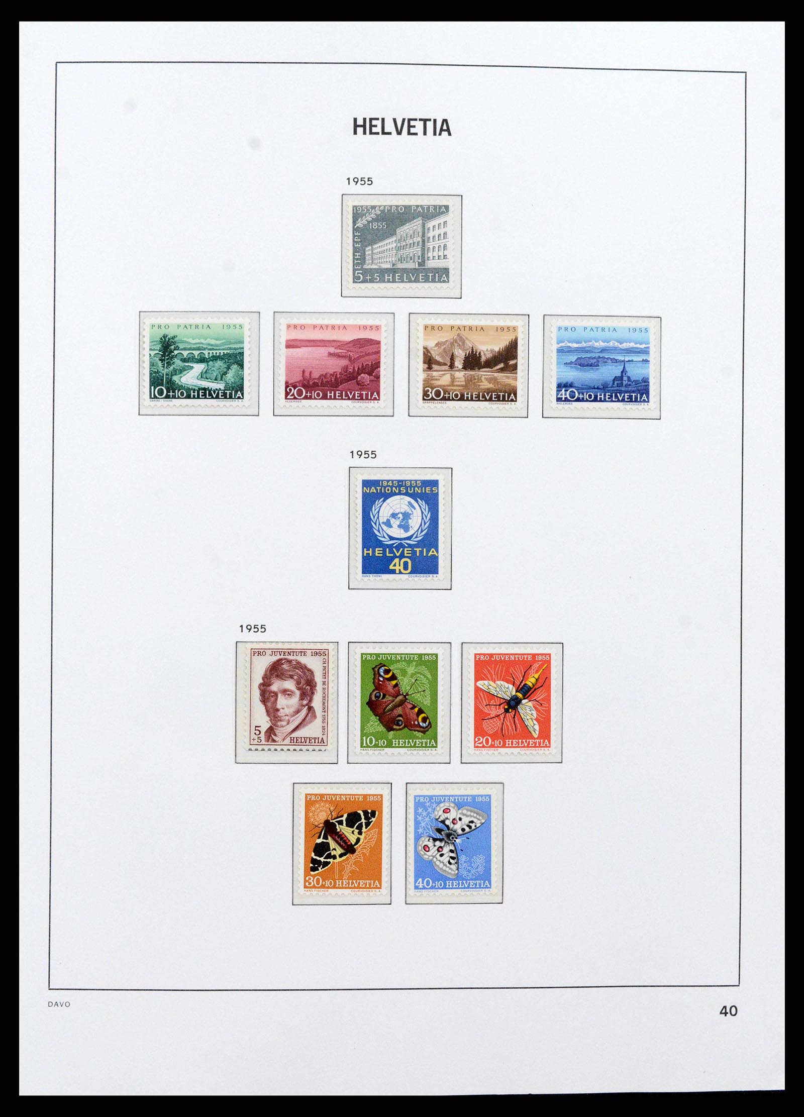 38952 0013 - Postzegelverzameling 38952 Zwitserland 1945-1989.