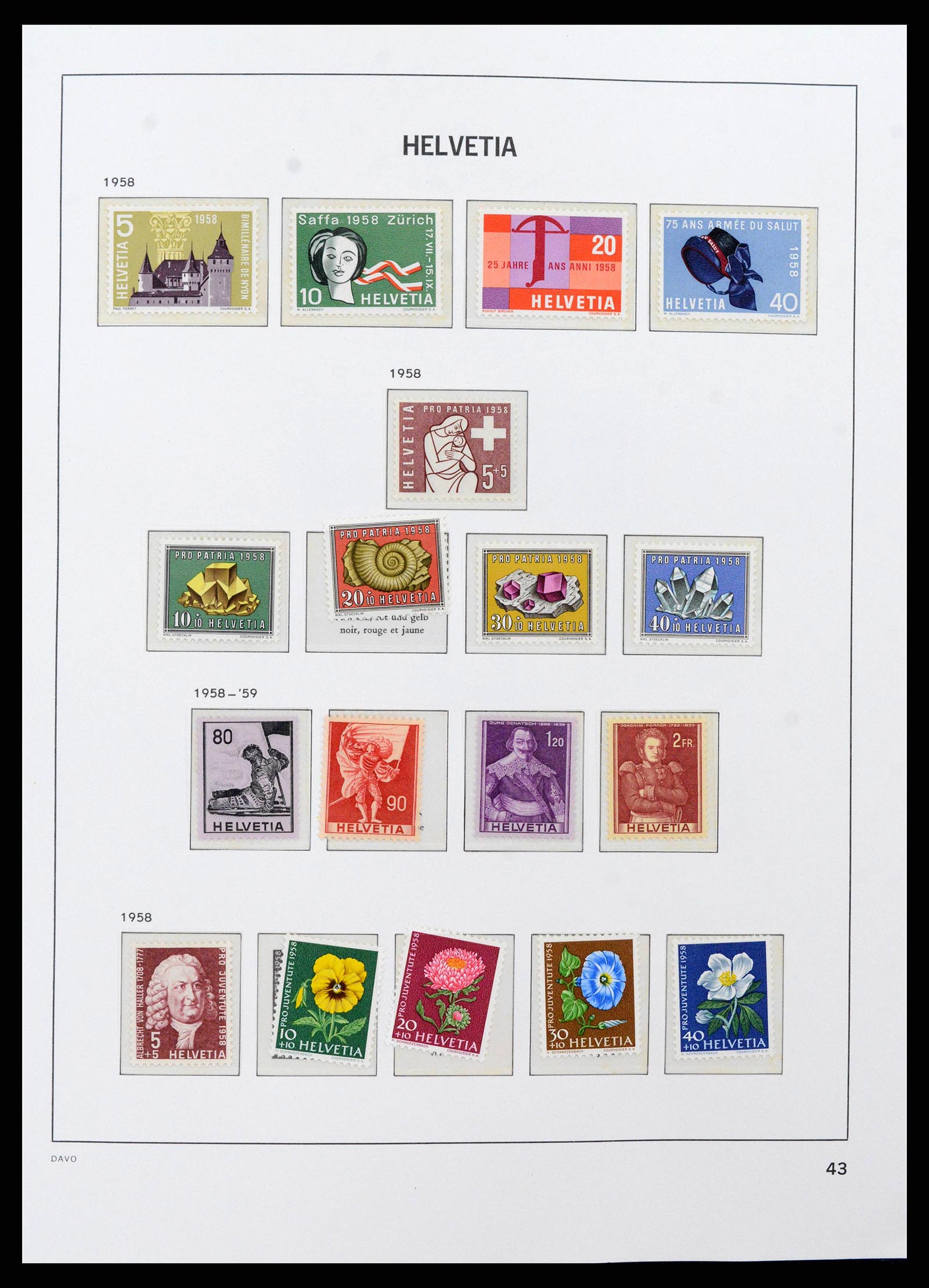 38952 0016 - Postzegelverzameling 38952 Zwitserland 1945-1989.