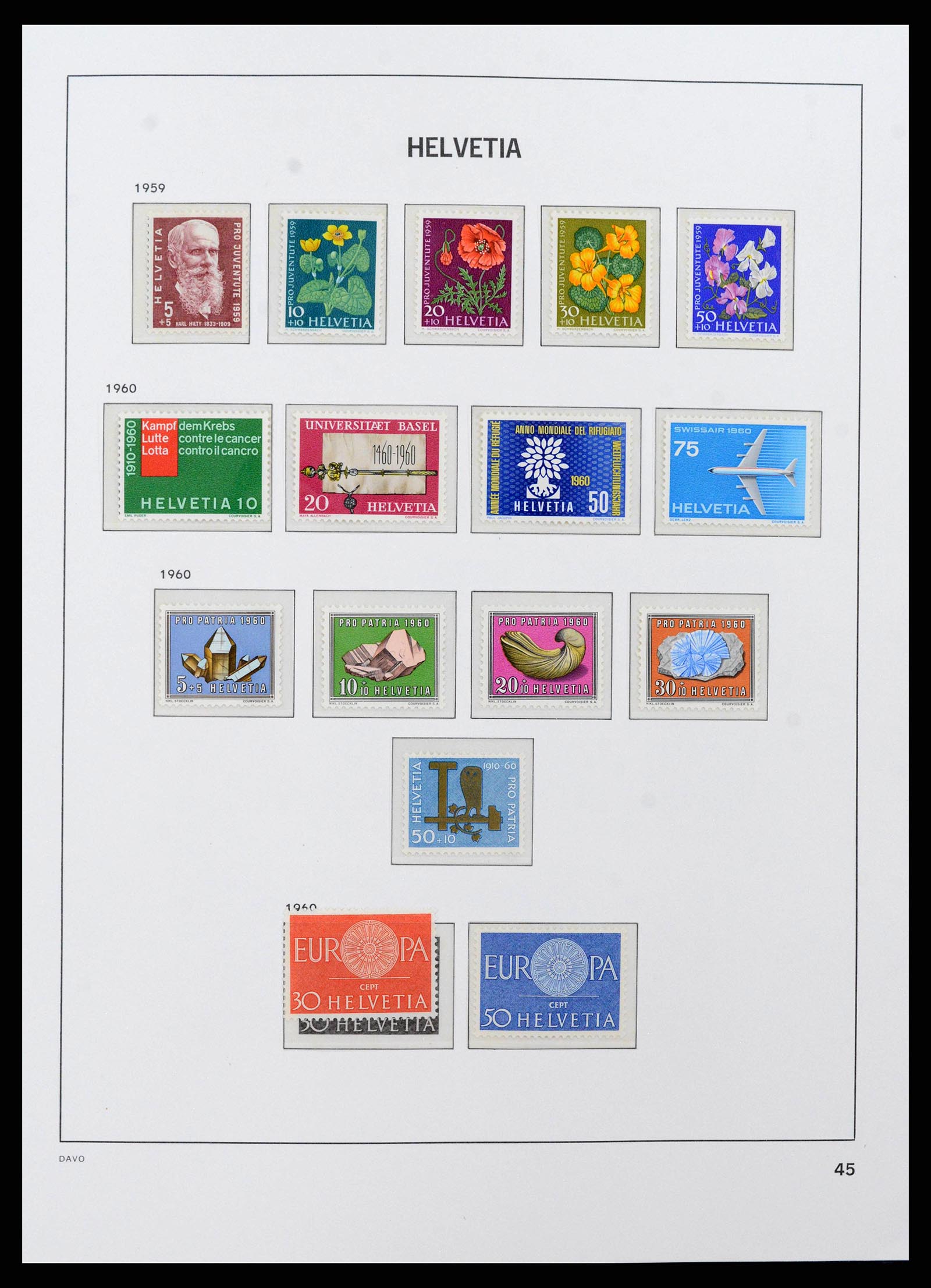 38952 0018 - Postzegelverzameling 38952 Zwitserland 1945-1989.