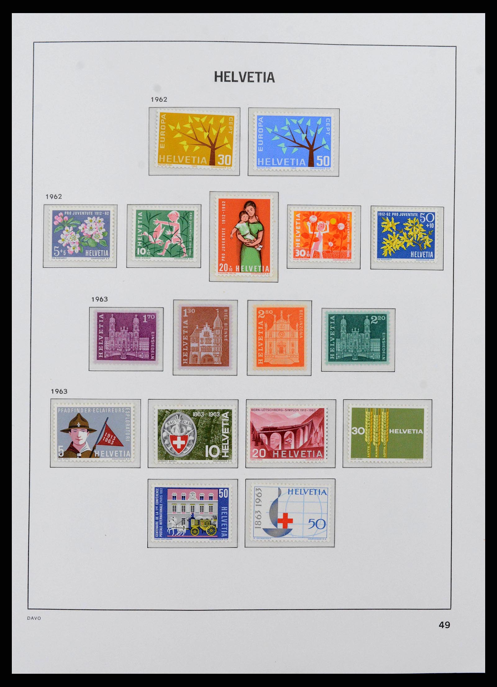 38952 0022 - Postzegelverzameling 38952 Zwitserland 1945-1989.