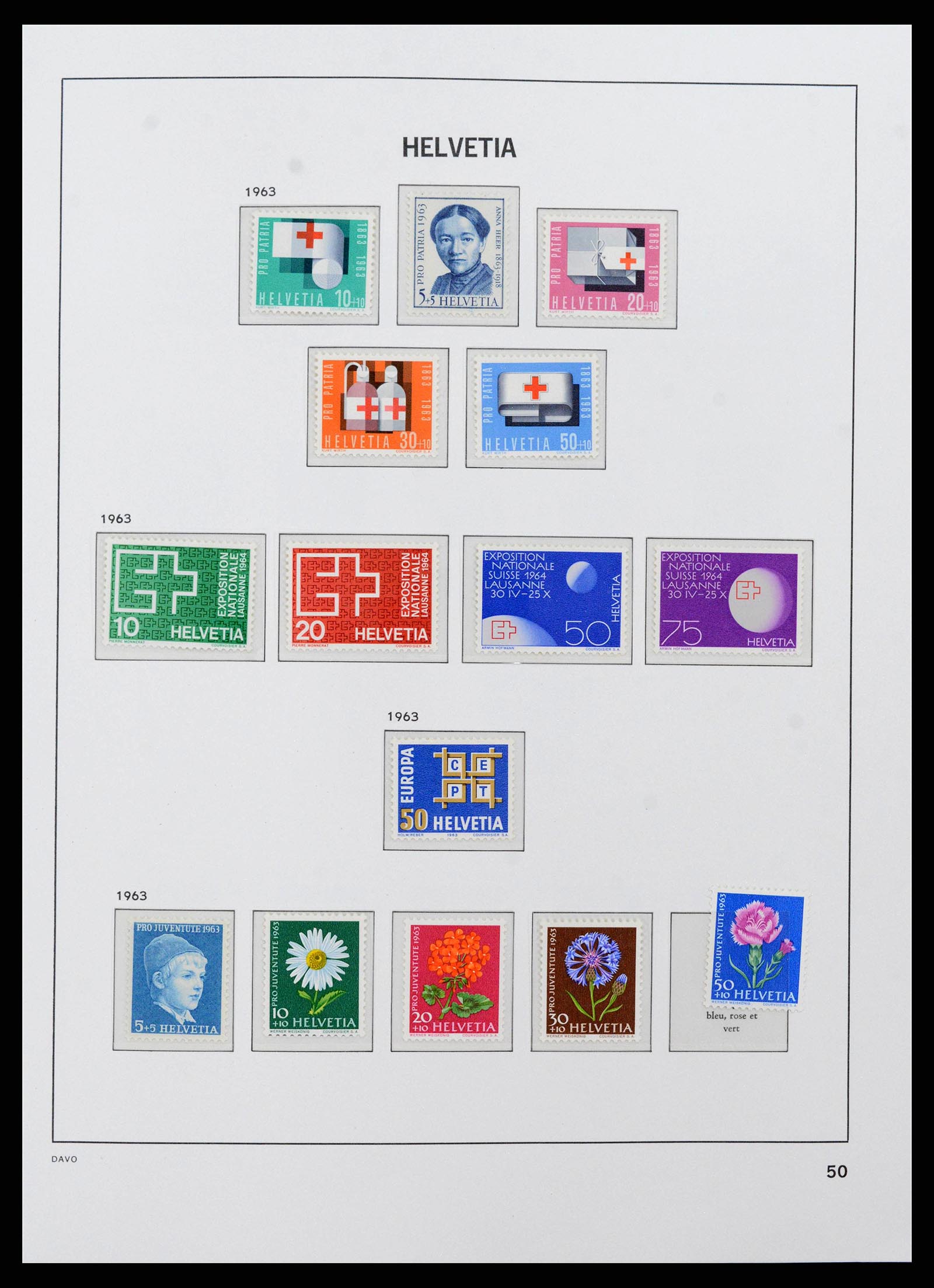 38952 0023 - Postzegelverzameling 38952 Zwitserland 1945-1989.