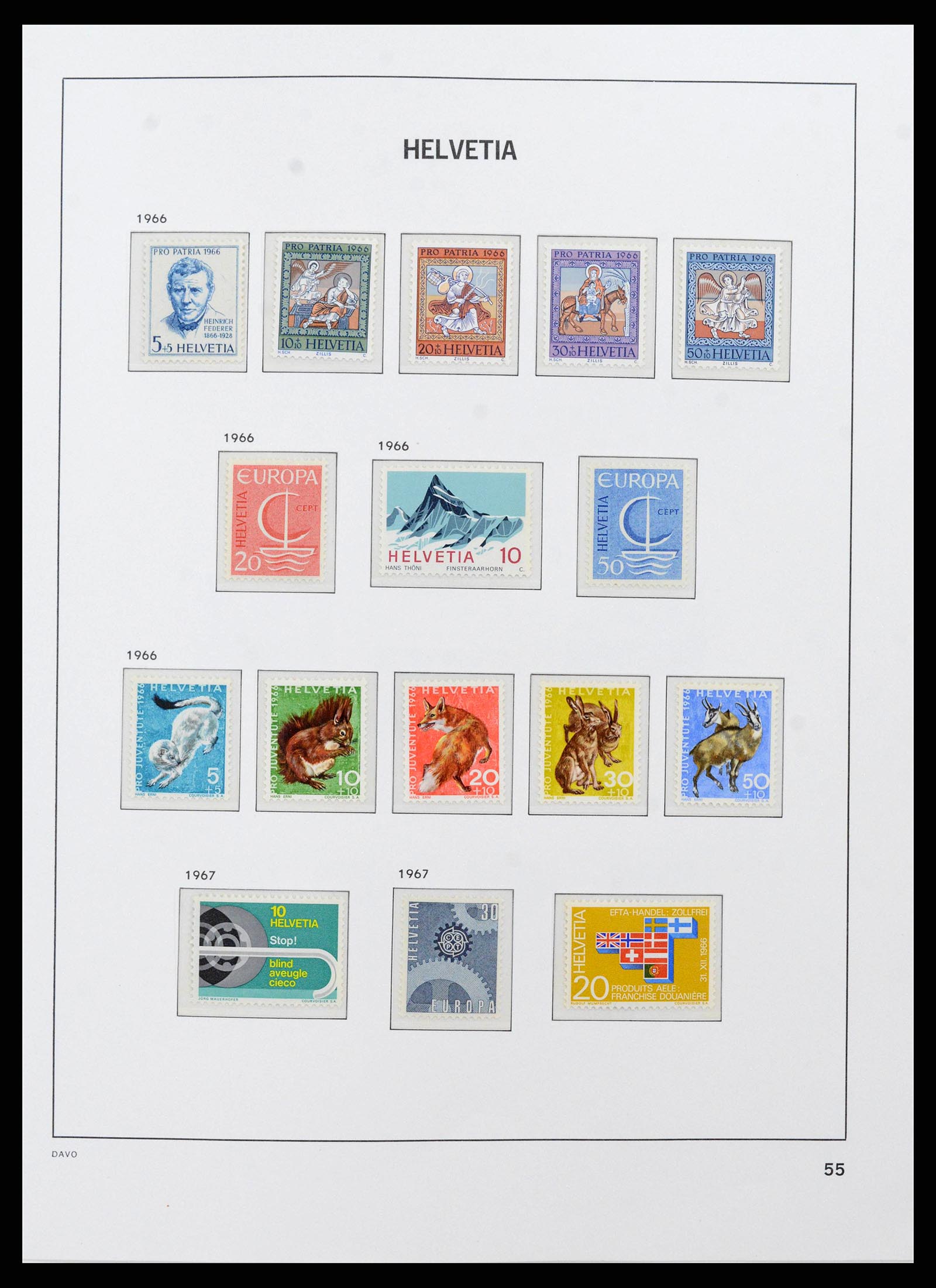 38952 0028 - Postzegelverzameling 38952 Zwitserland 1945-1989.