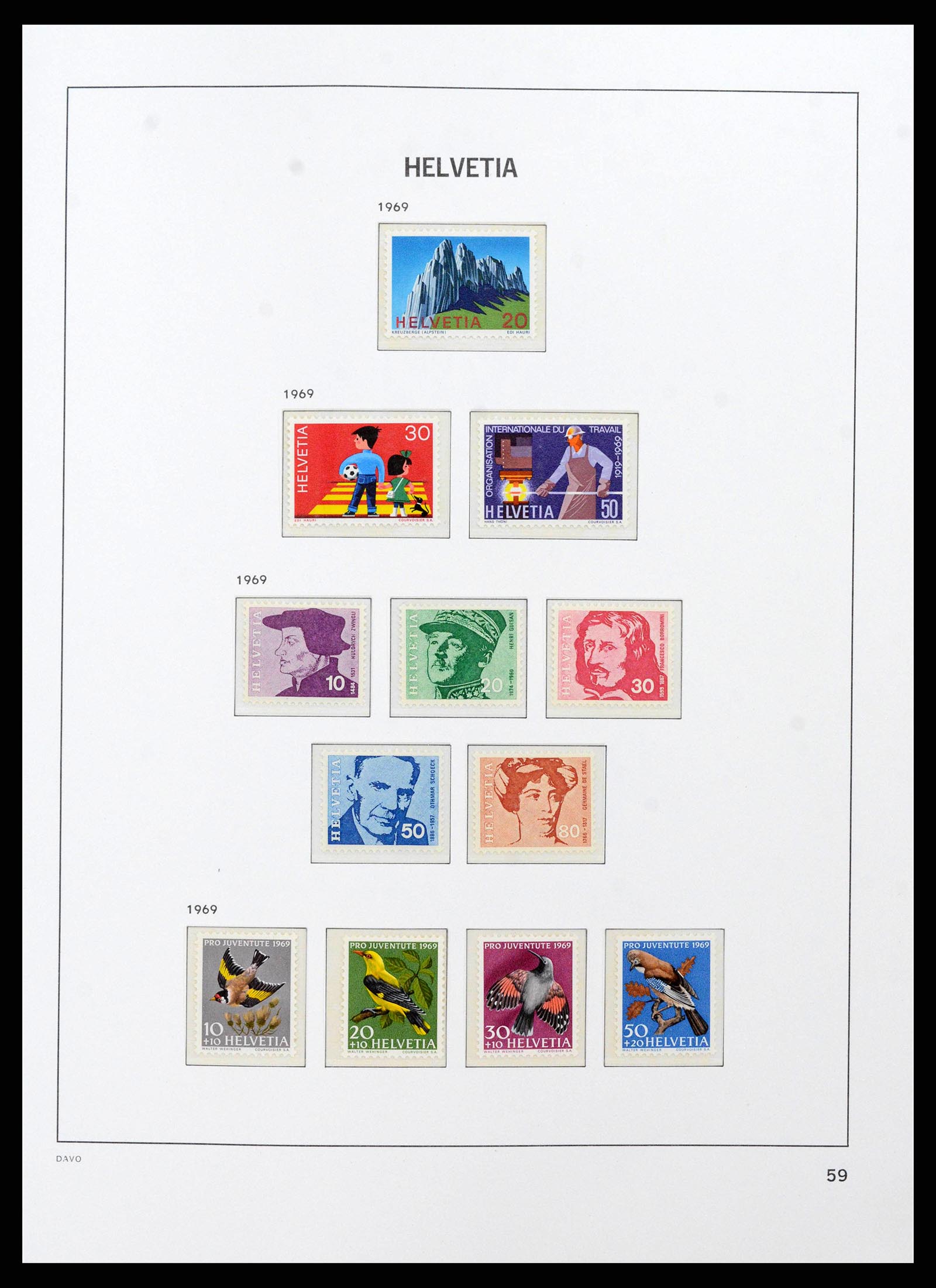 38952 0032 - Postzegelverzameling 38952 Zwitserland 1945-1989.