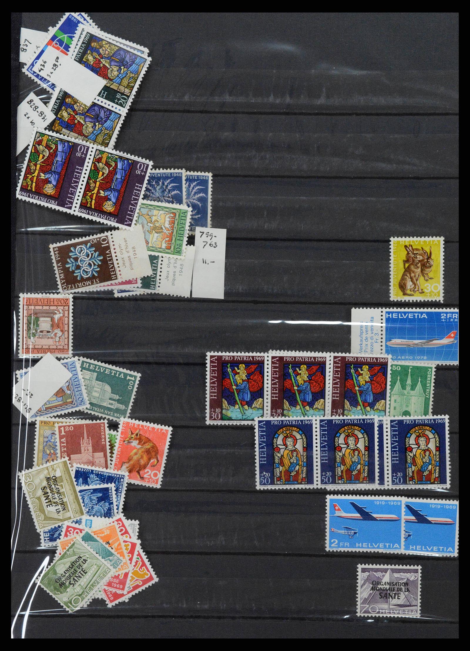 38952 0046 - Postzegelverzameling 38952 Zwitserland 1945-1989.