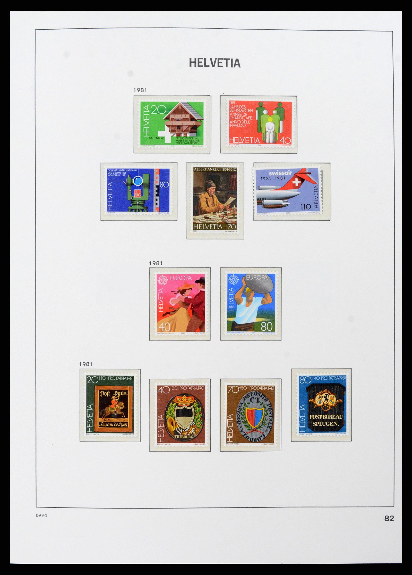 38952 0070 - Postzegelverzameling 38952 Zwitserland 1945-1989.