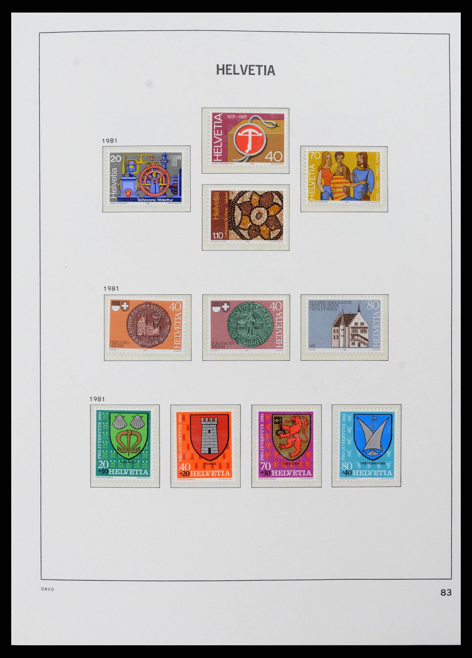38952 0071 - Postzegelverzameling 38952 Zwitserland 1945-1989.