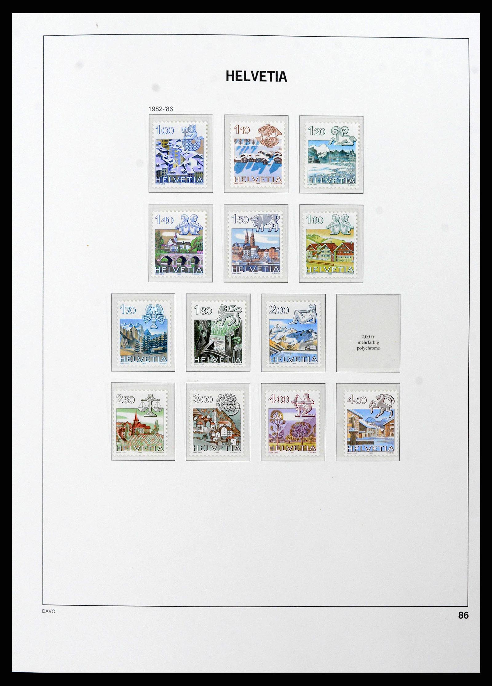 38952 0074 - Postzegelverzameling 38952 Zwitserland 1945-1989.