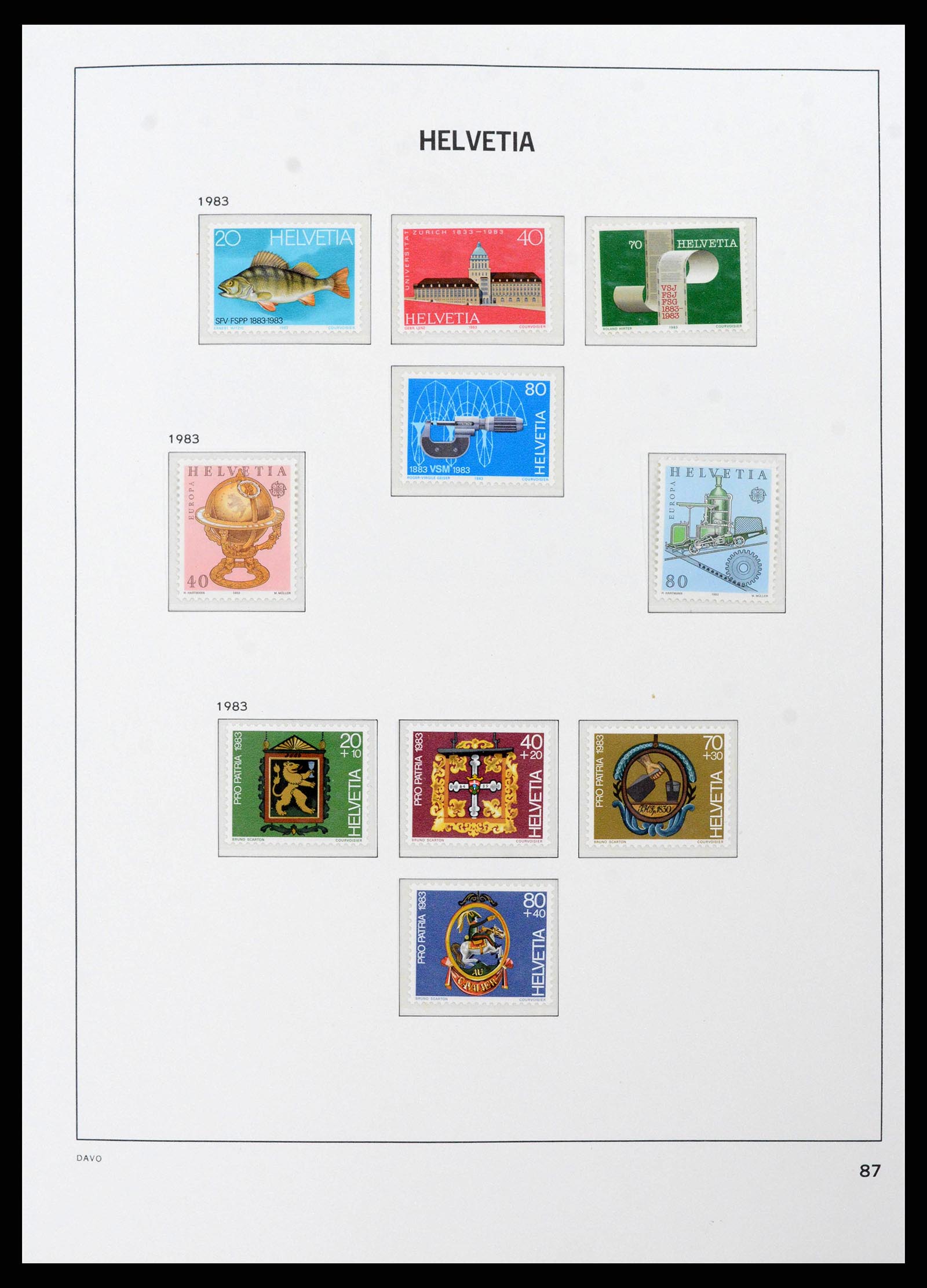 38952 0075 - Postzegelverzameling 38952 Zwitserland 1945-1989.