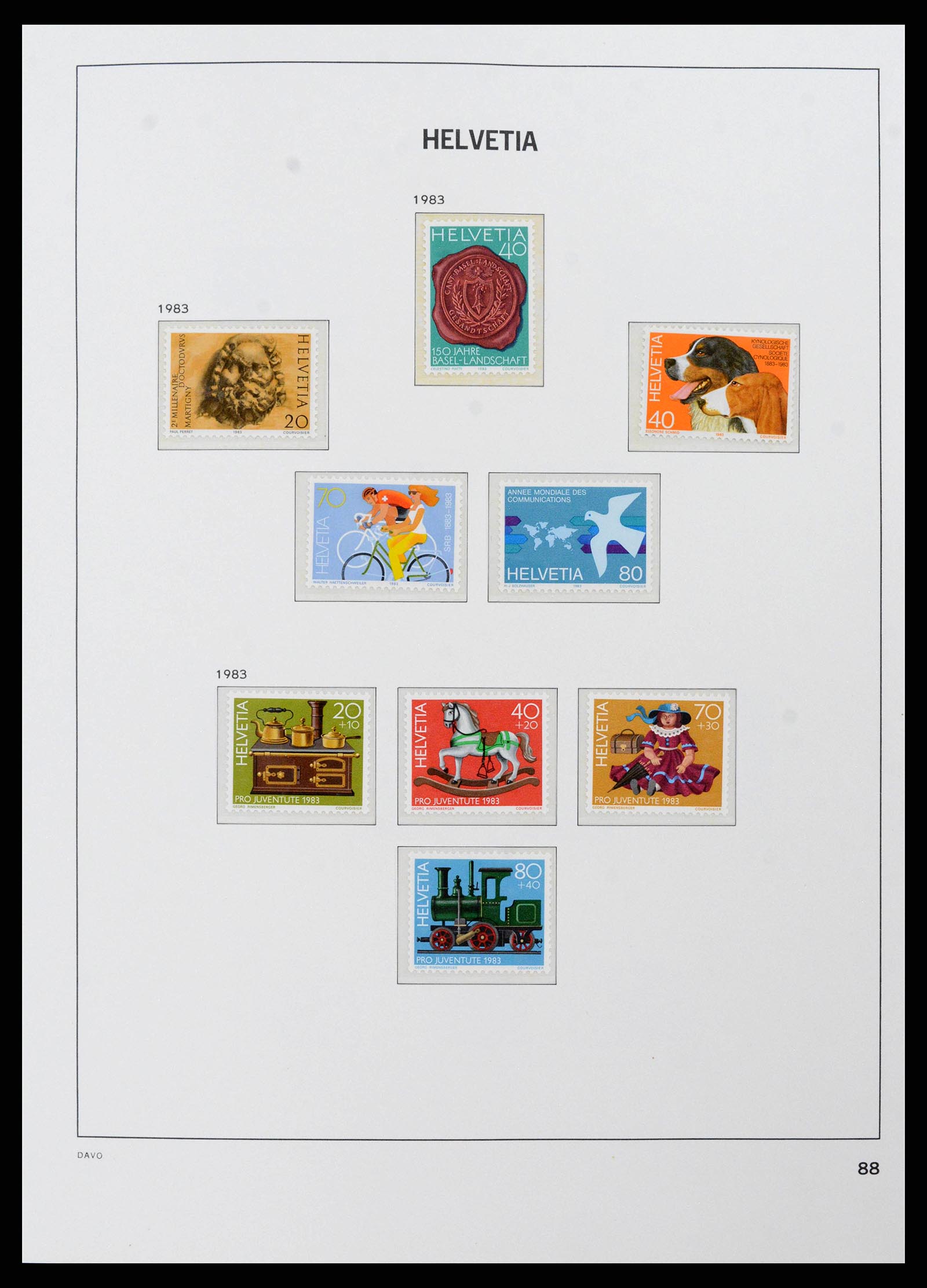 38952 0076 - Postzegelverzameling 38952 Zwitserland 1945-1989.