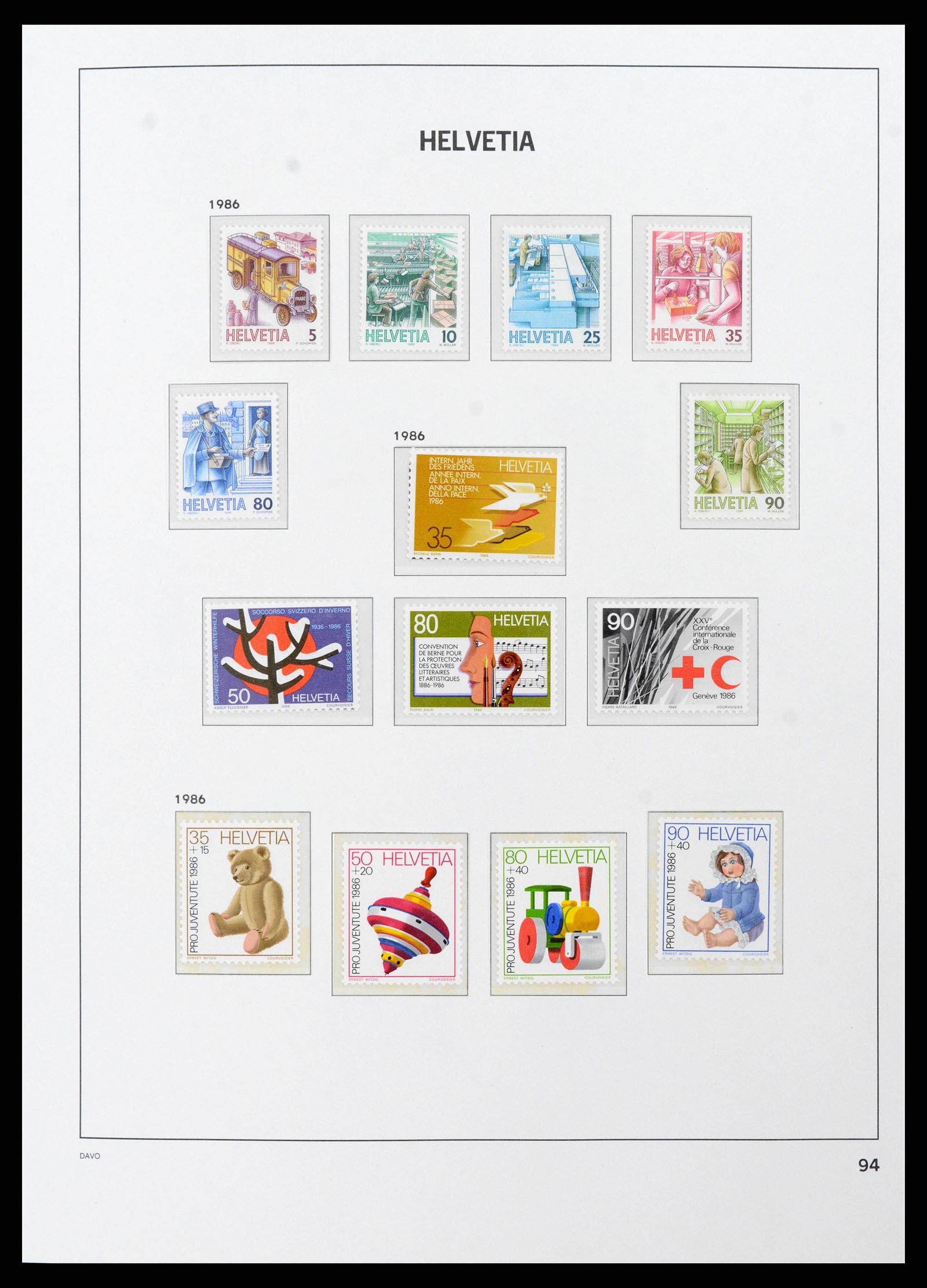 38952 0082 - Postzegelverzameling 38952 Zwitserland 1945-1989.
