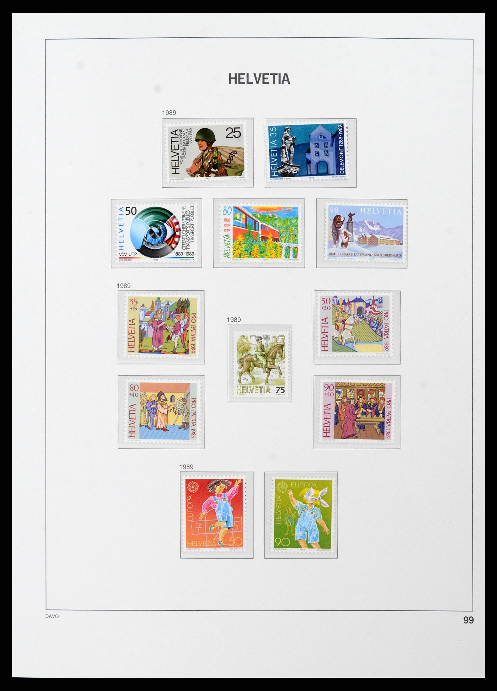 38952 0087 - Postzegelverzameling 38952 Zwitserland 1945-1989.