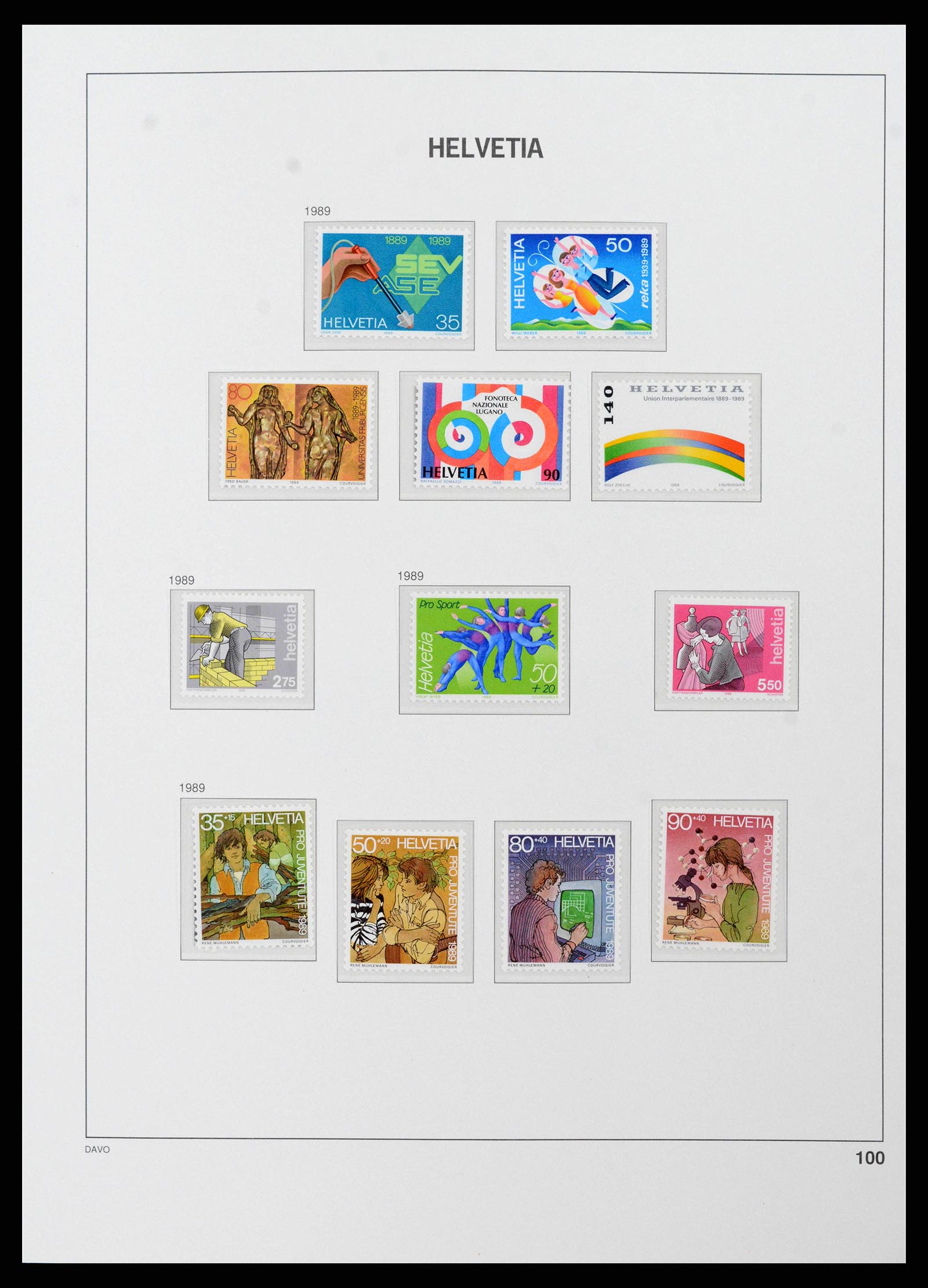 38952 0088 - Stamp collection 38952 Switzerland 1945-1989.