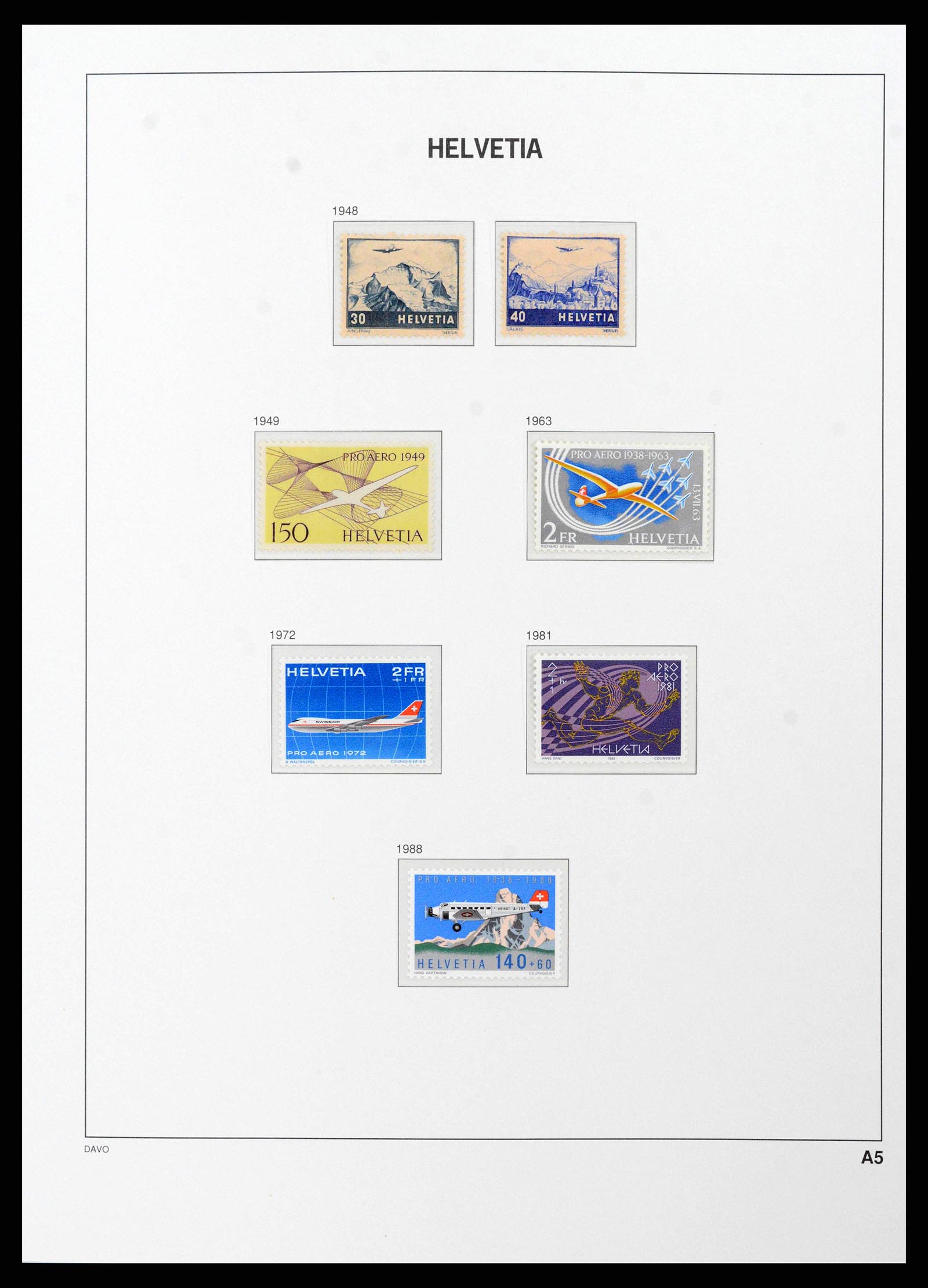 38952 0089 - Postzegelverzameling 38952 Zwitserland 1945-1989.