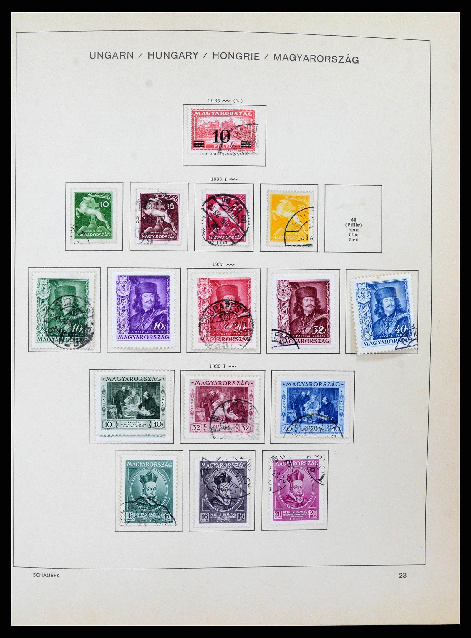 38953 0035 - Stamp collection 38953 Hungary 1873-1995.