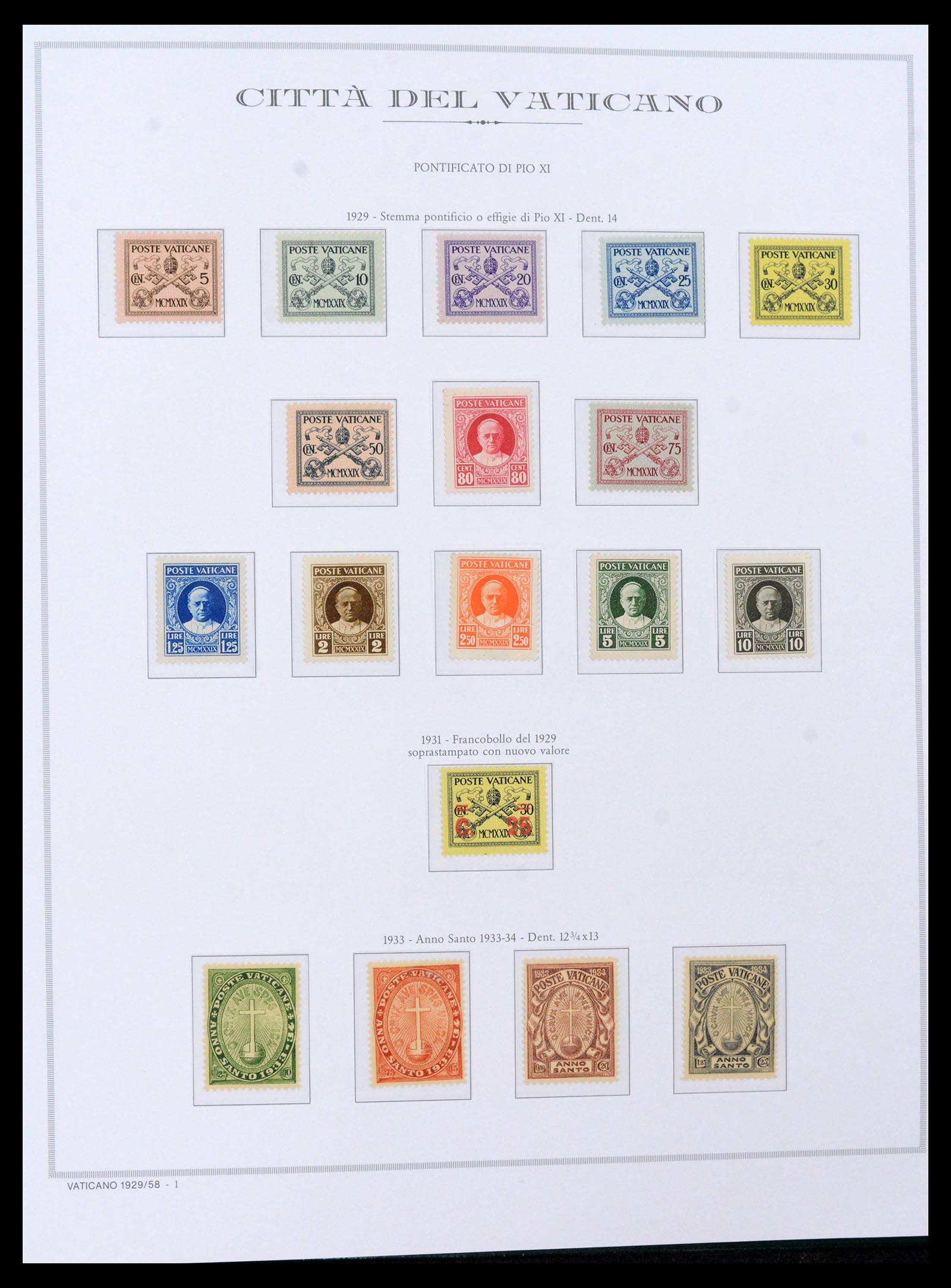 38957 0005 - Postzegelverzameling 38957 Vaticaan compleet 1929-2017.
