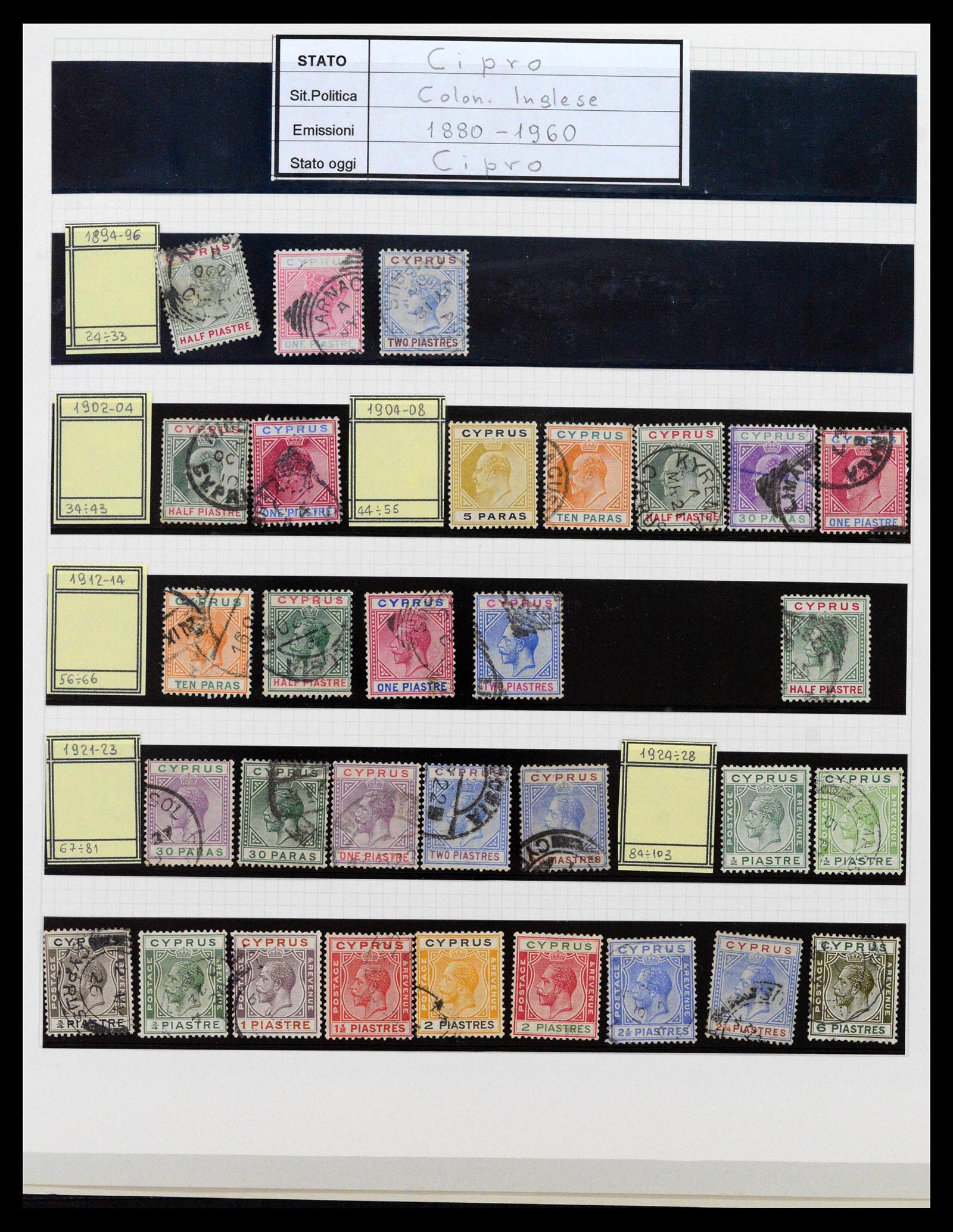 38965 0001 - Postzegelverzameling 38965 Cyprus 1894-1990.