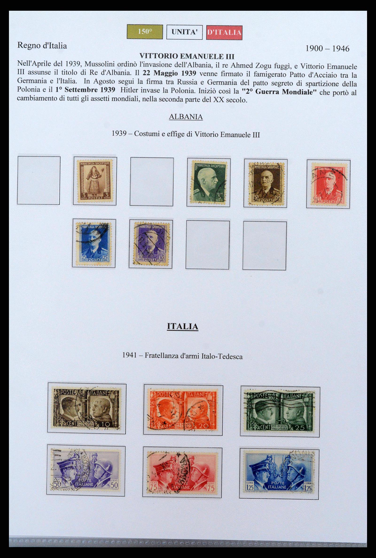 38967 0020 - Postzegelverzameling 38967 Italië/gebieden/koloniën 1861-2011.