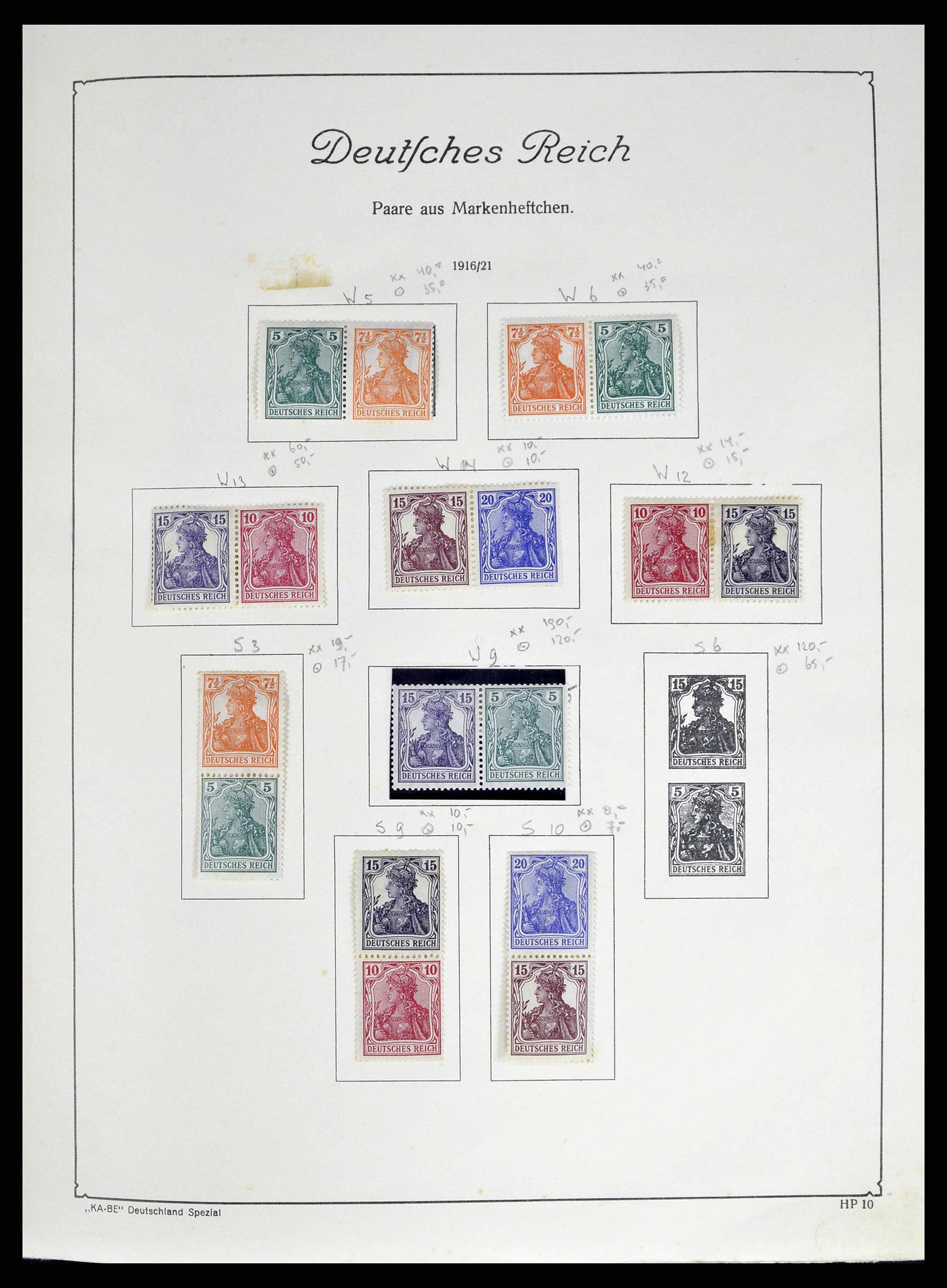 38984 0002 - Stamp collection 38984 German Reich combinations 1913-1940.