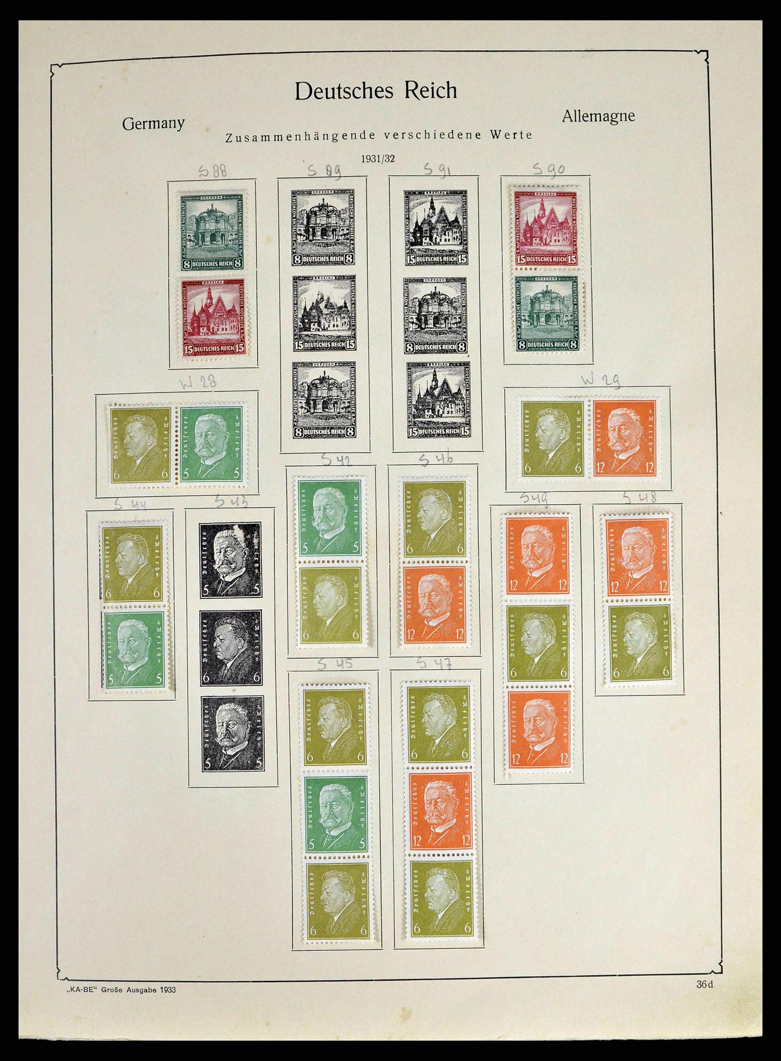 38984 0013 - Stamp collection 38984 German Reich combinations 1913-1940.