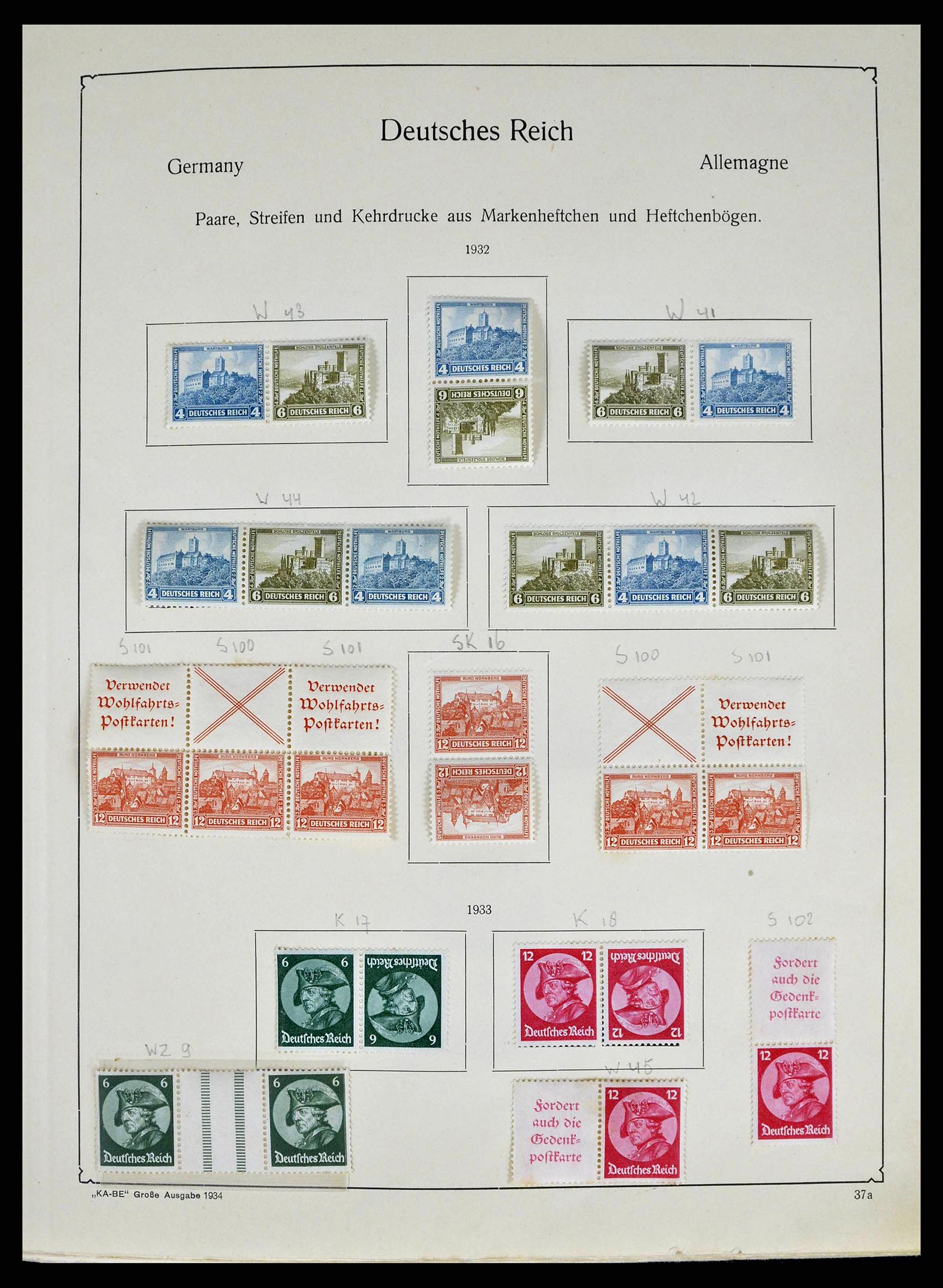 38984 0016 - Postzegelverzameling 38984 Duitse Rijk combinaties 1913-1940.