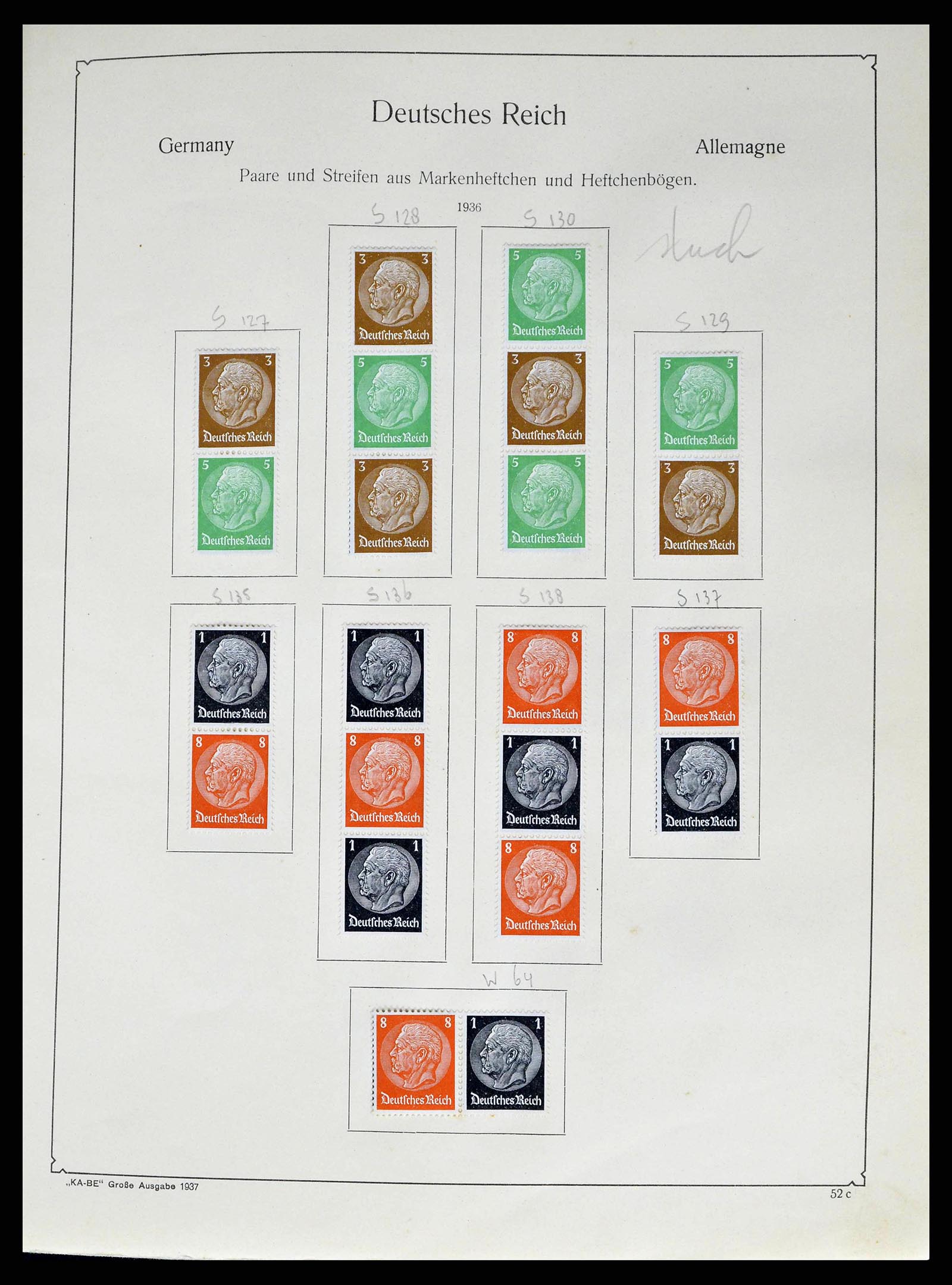 38984 0022 - Stamp collection 38984 German Reich combinations 1913-1940.
