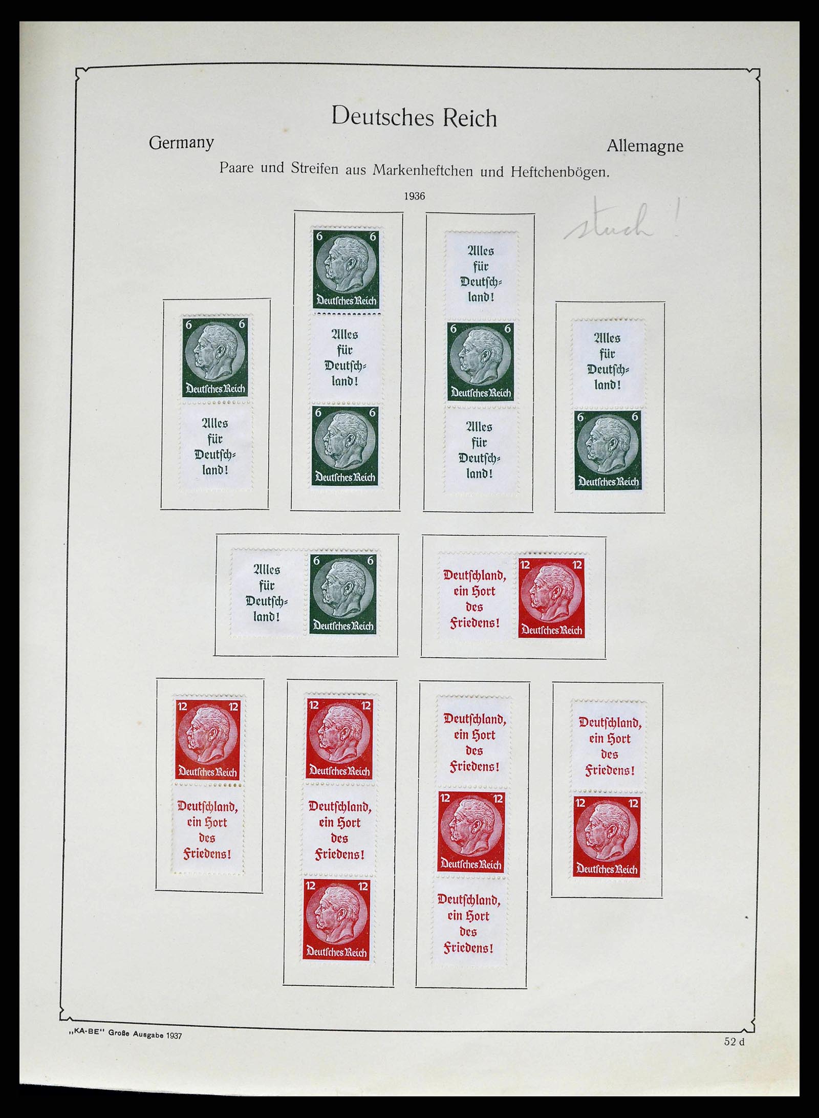 38984 0023 - Stamp collection 38984 German Reich combinations 1913-1940.