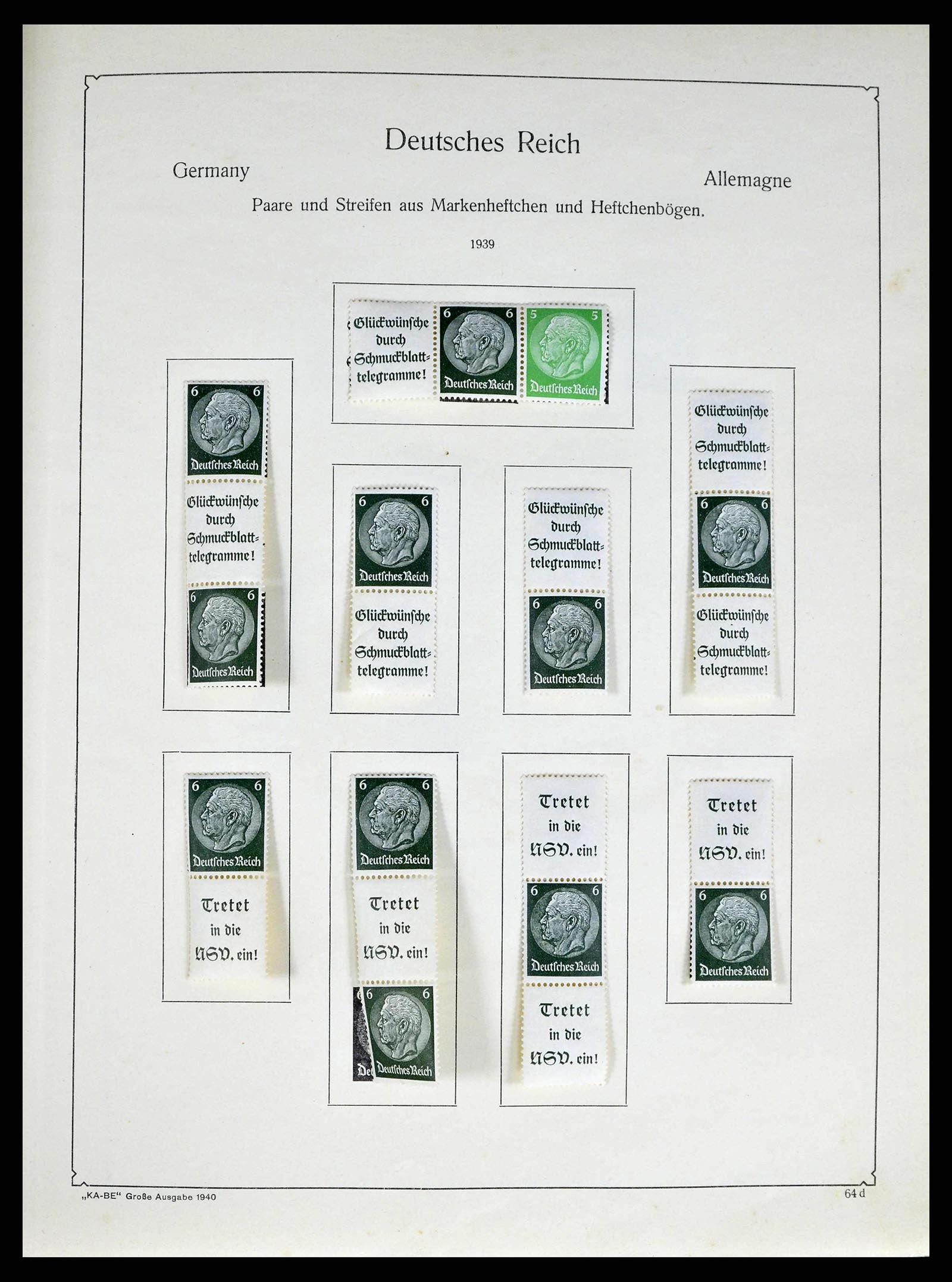 38984 0034 - Stamp collection 38984 German Reich combinations 1913-1940.