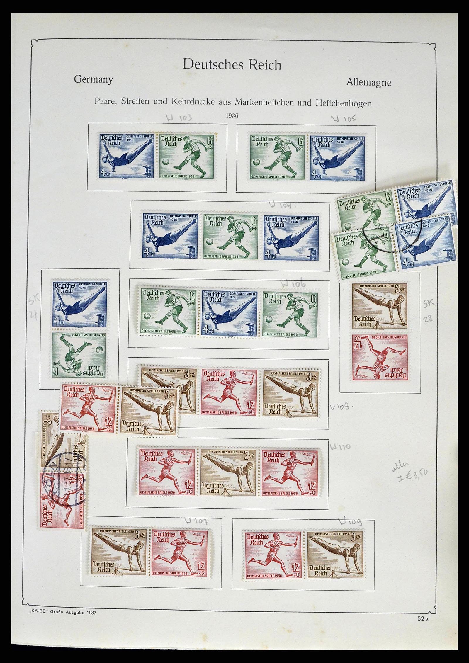 38984 0043 - Stamp collection 38984 German Reich combinations 1913-1940.
