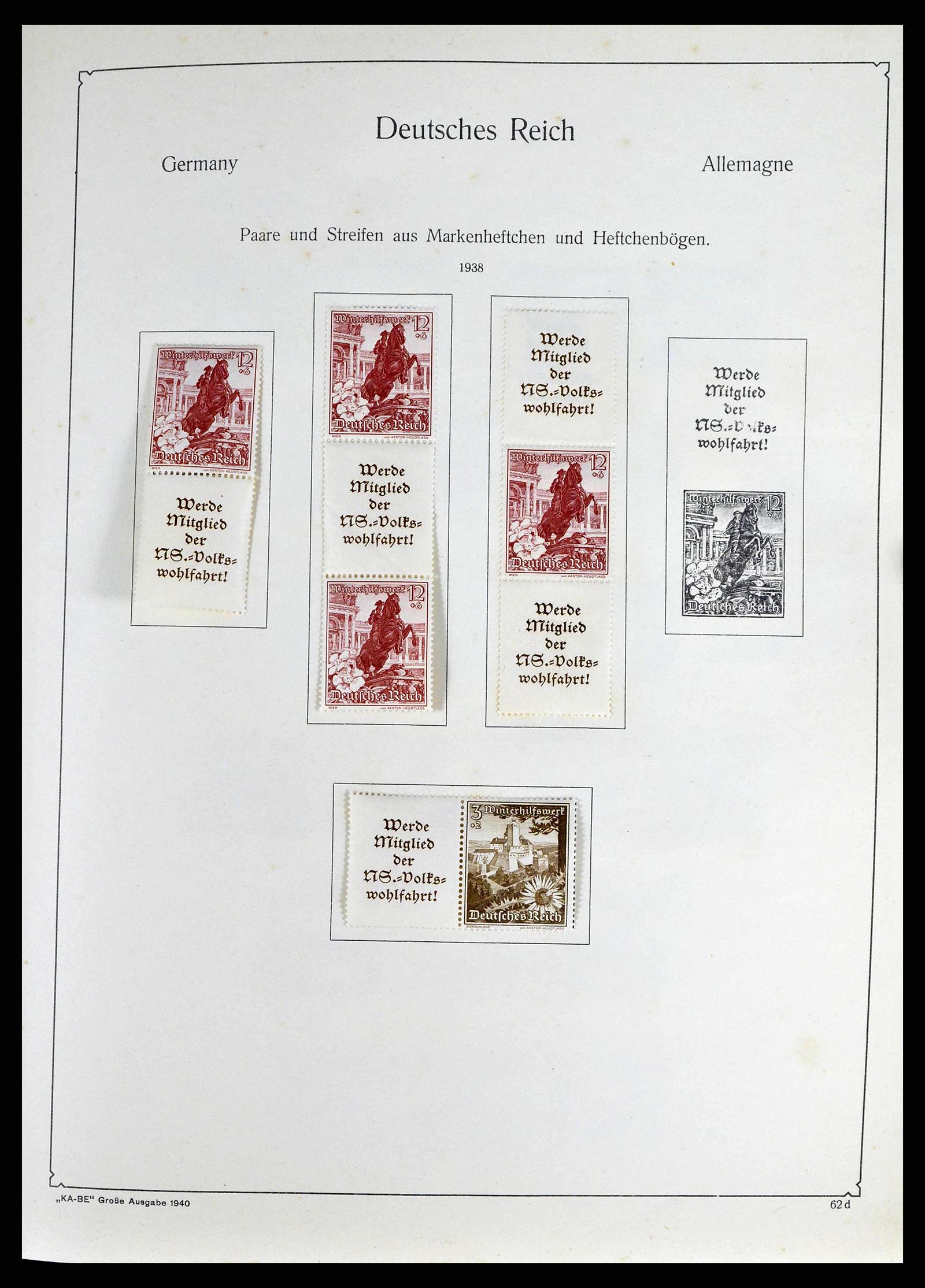 38984 0050 - Postzegelverzameling 38984 Duitse Rijk combinaties 1913-1940.