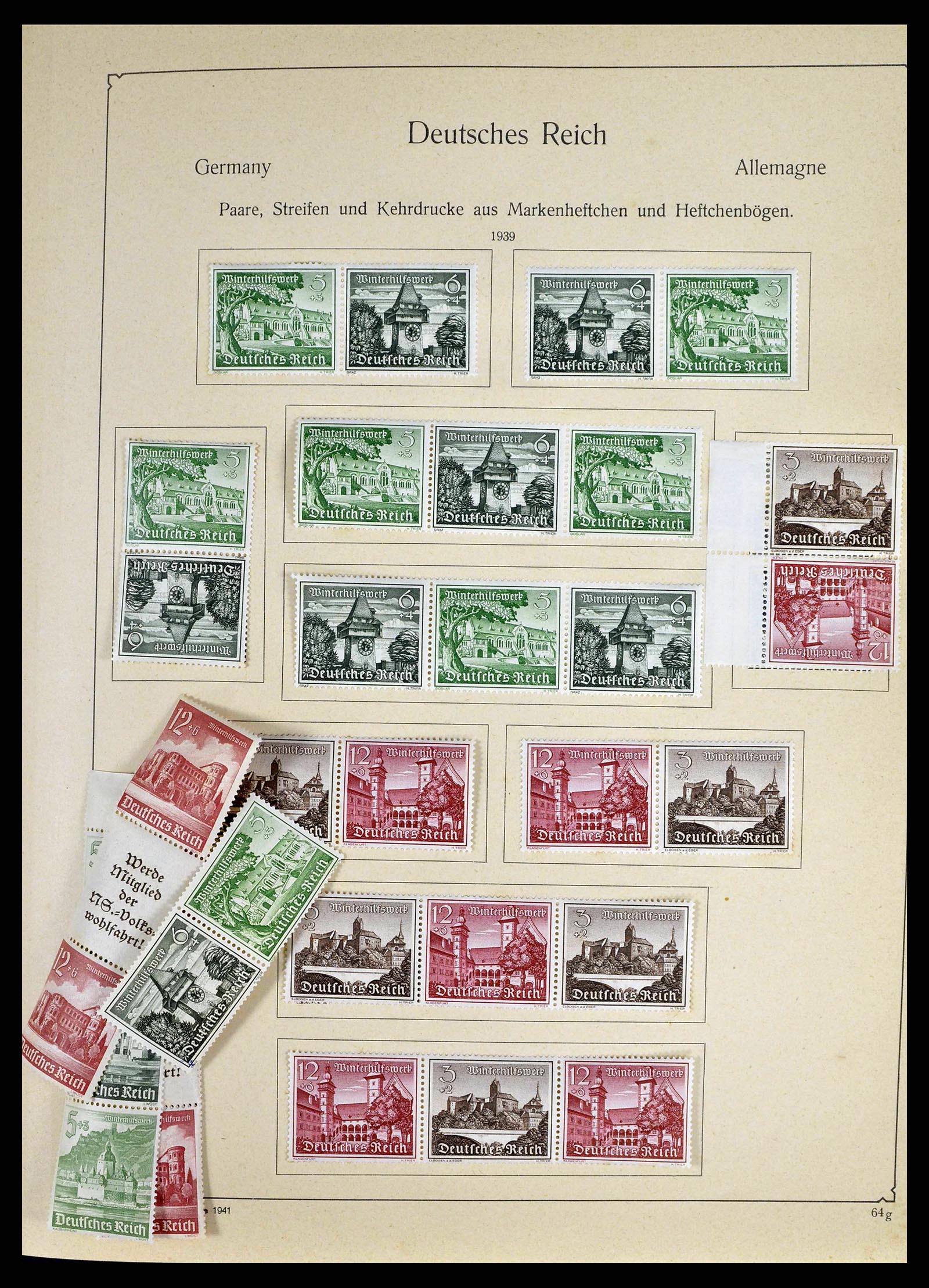38984 0051 - Stamp collection 38984 German Reich combinations 1913-1940.