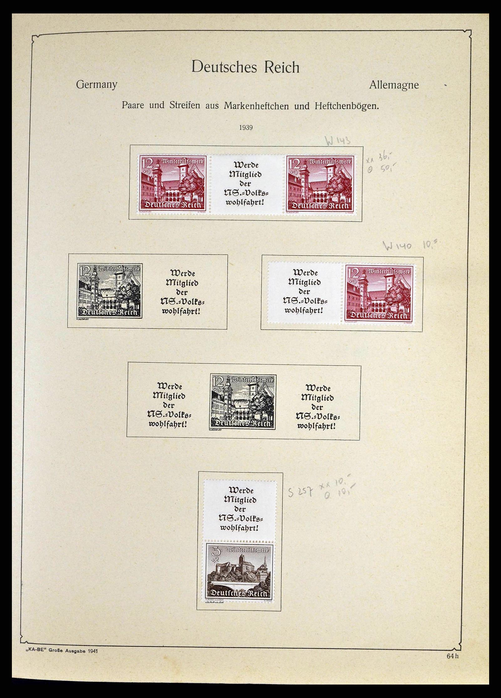 38984 0052 - Postzegelverzameling 38984 Duitse Rijk combinaties 1913-1940.