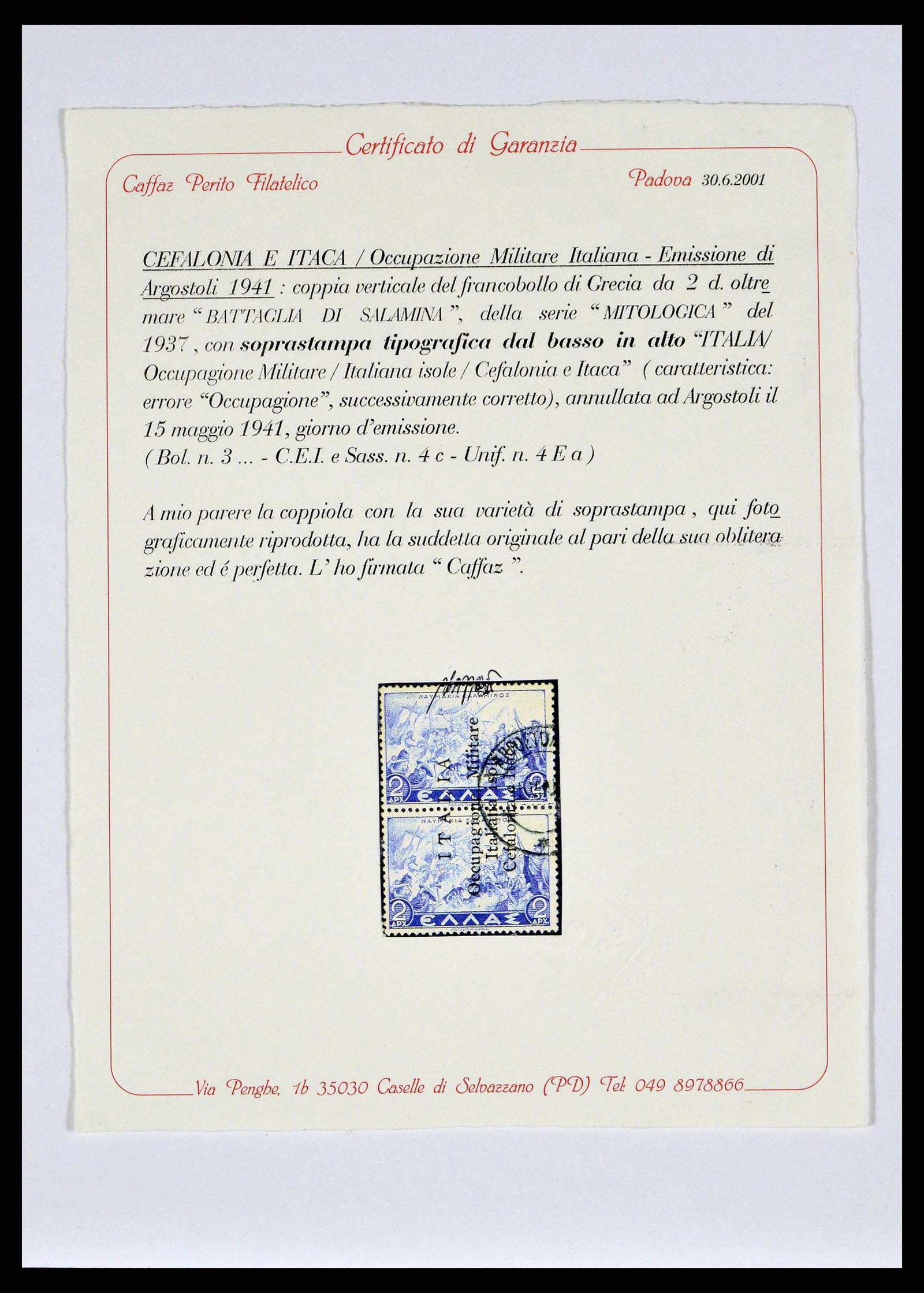 38990 0001 - Stamp collection 38990 Italian occupation Cefalonia and Itaca 1941.