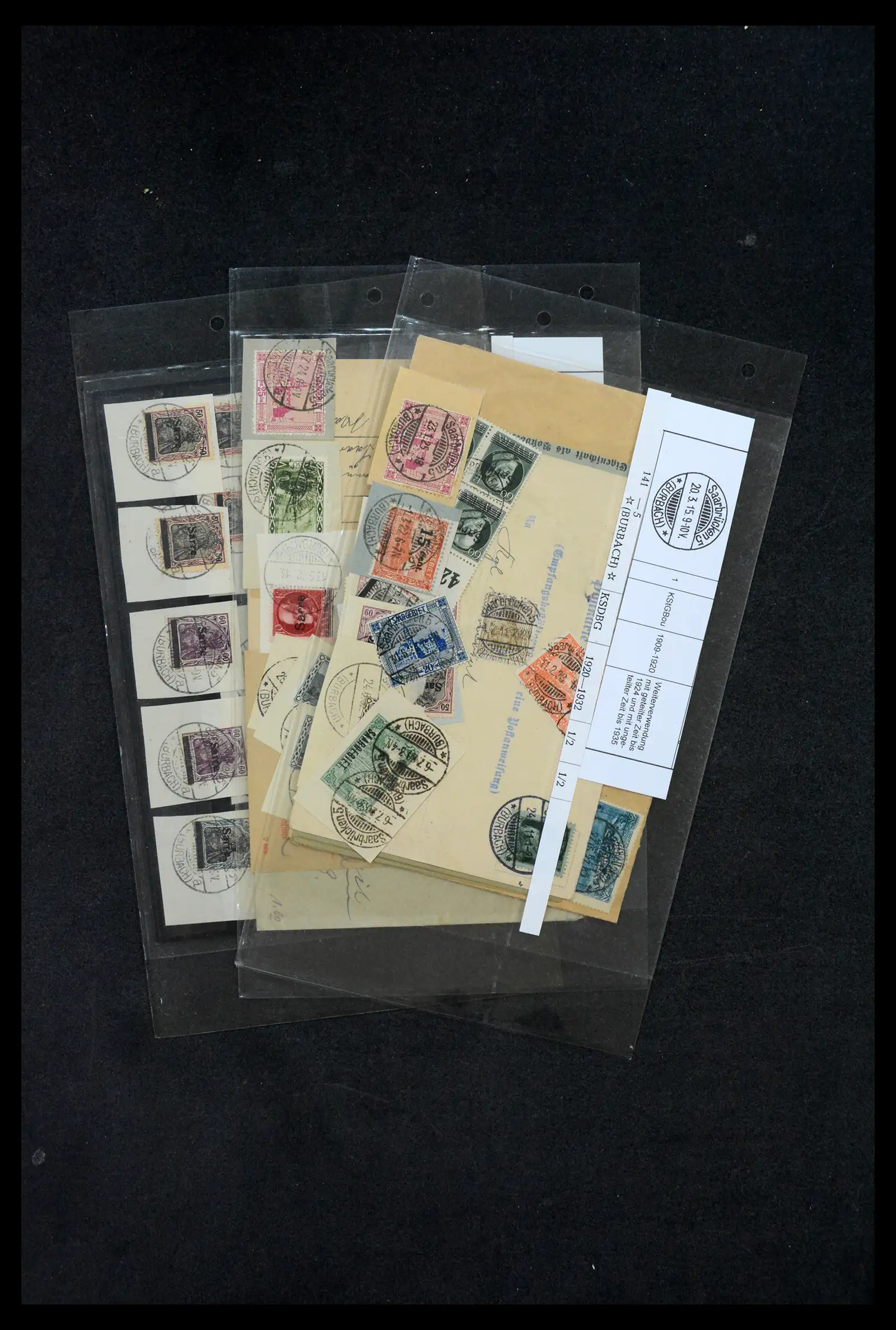 38995 0015 - Postzegelverzameling 38995 Saar stempels 1870-1980.