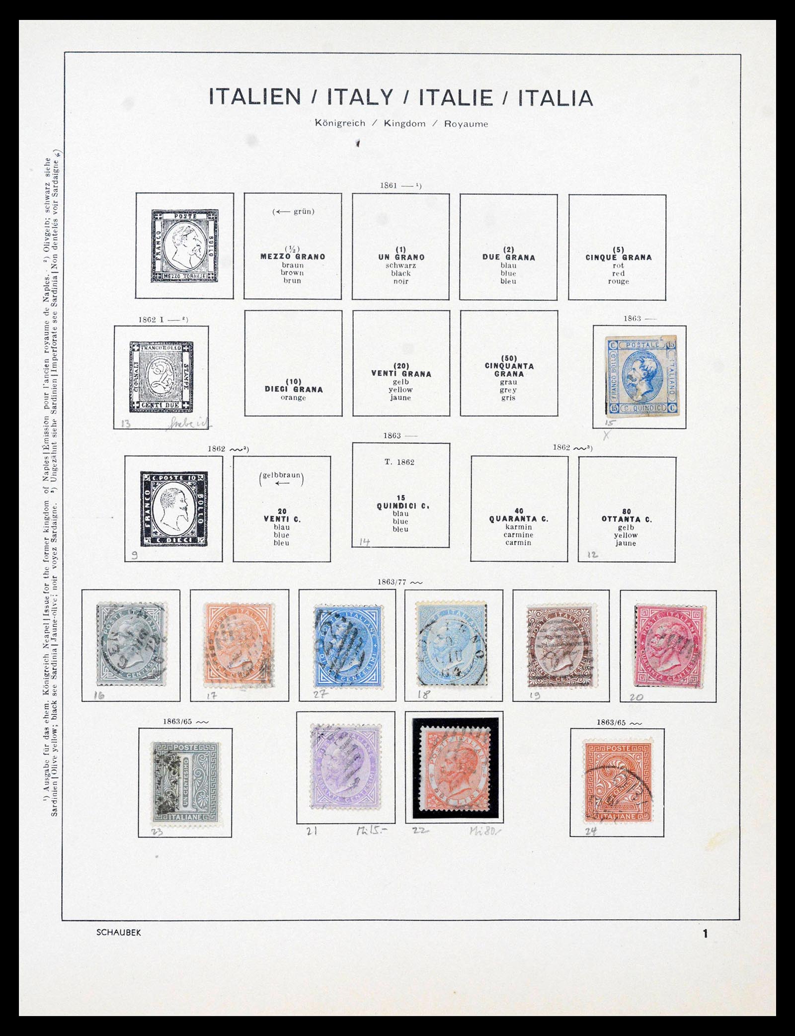 38997 0001 - Stamp collection 38997 Italy 1863-1970.