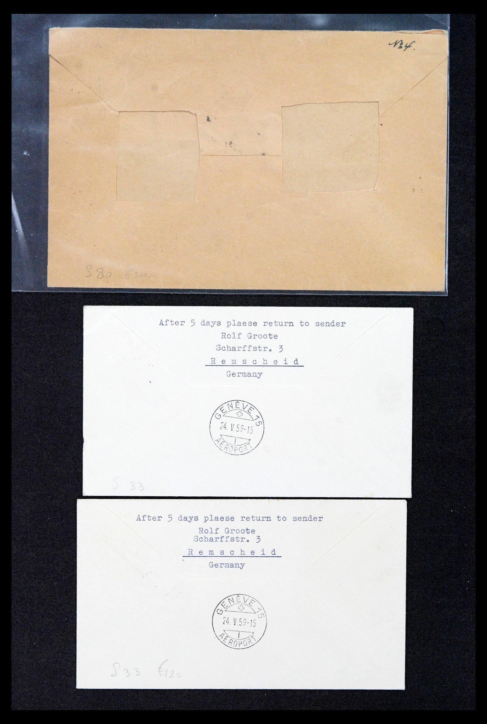 39007 0002 - Postzegelverzameling 39007 Duitsland combinaties op brief 1930-1959.