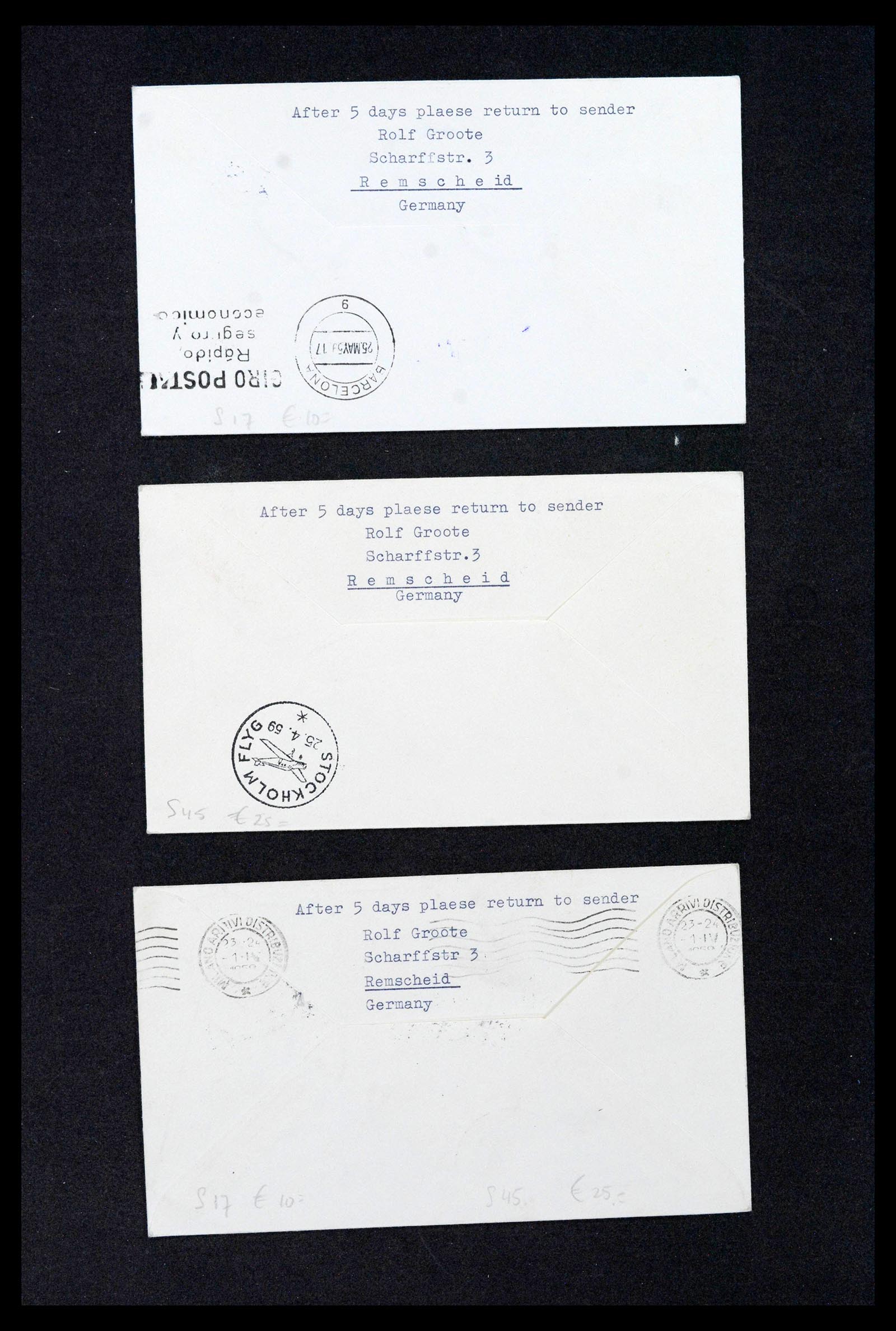 39007 0004 - Postzegelverzameling 39007 Duitsland combinaties op brief 1930-1959.