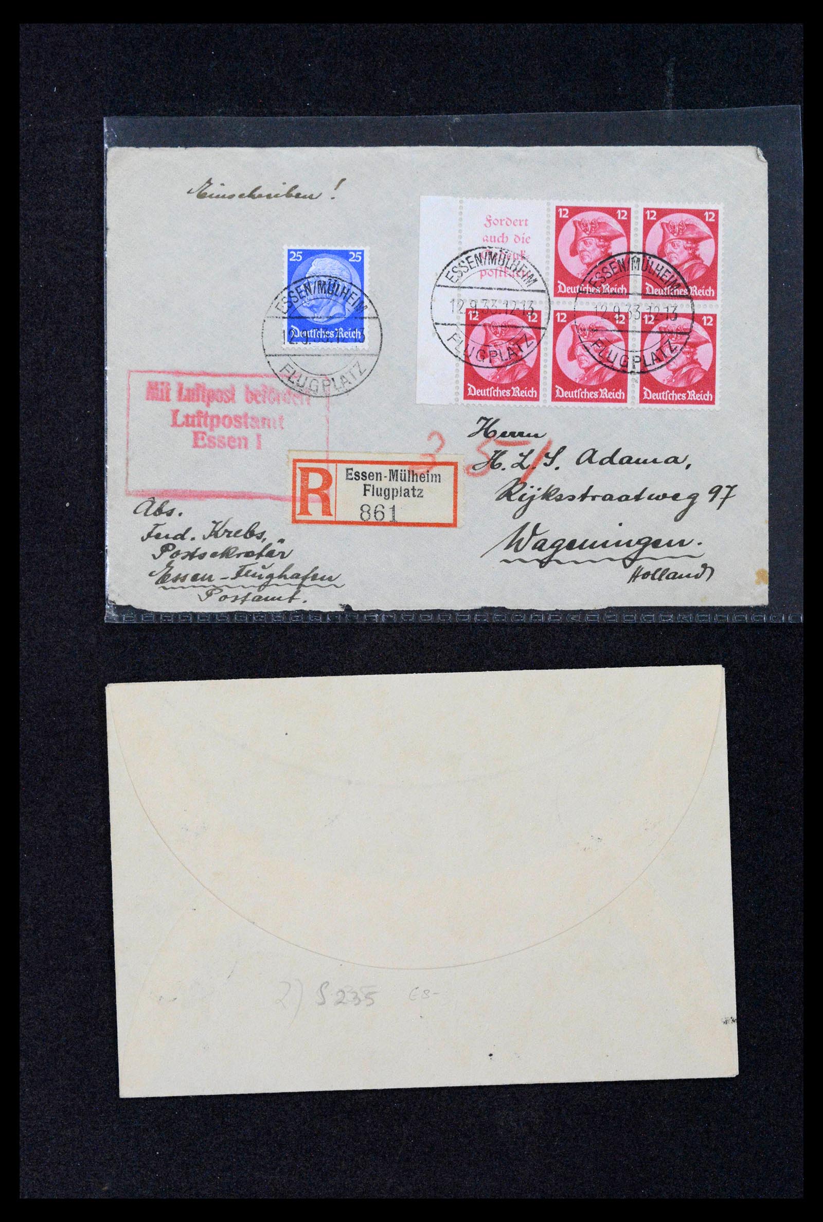 39007 0010 - Postzegelverzameling 39007 Duitsland combinaties op brief 1930-1959.