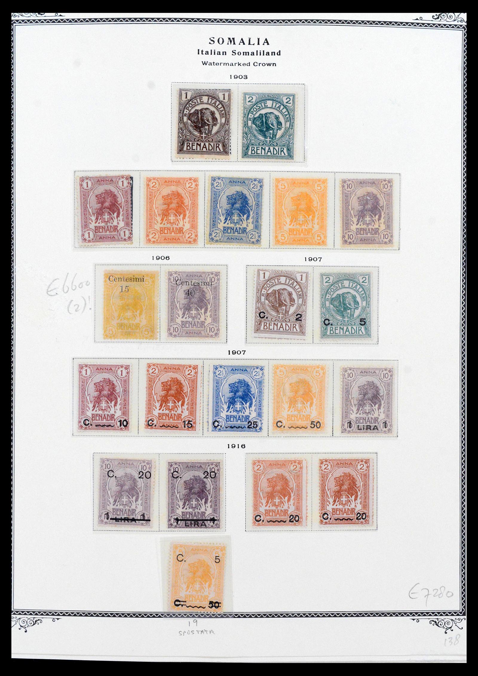 39011 0001 - Stamp collection 39011 Somalia complete 1903-1960.
