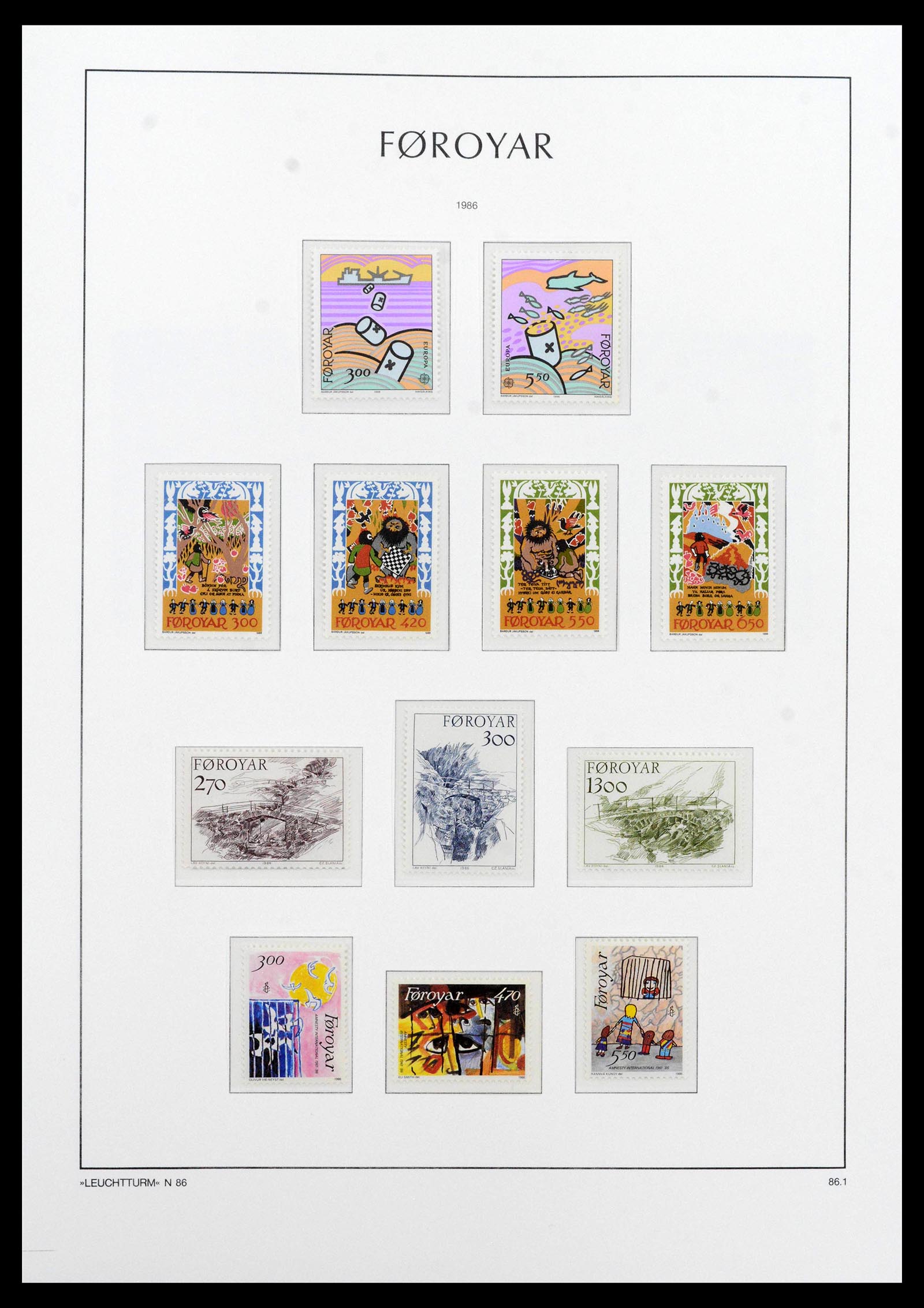 39021 0014 - Postzegelverzameling 39021 Faeroer 1940-2000.