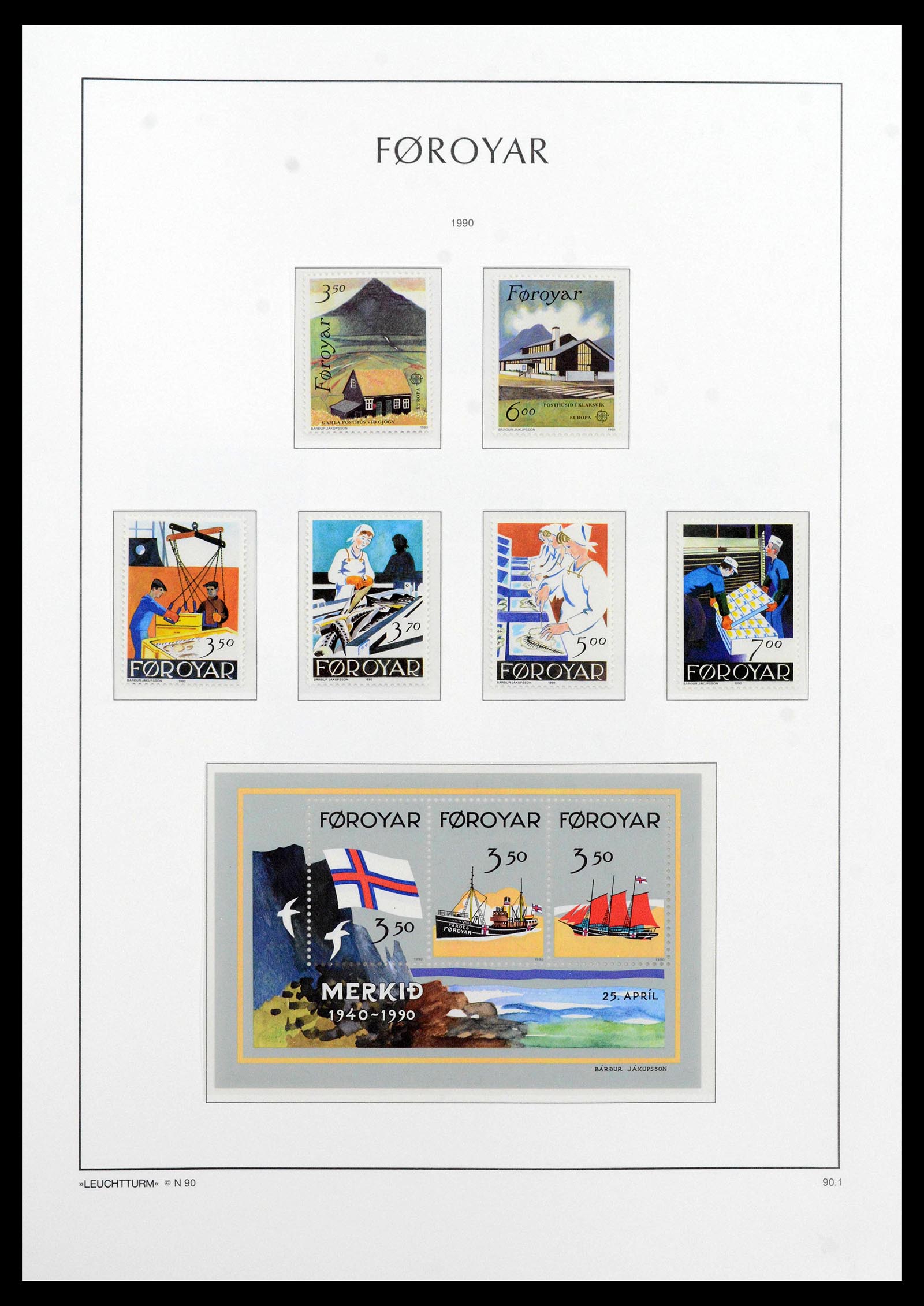 39021 0021 - Postzegelverzameling 39021 Faeroer 1940-2000.