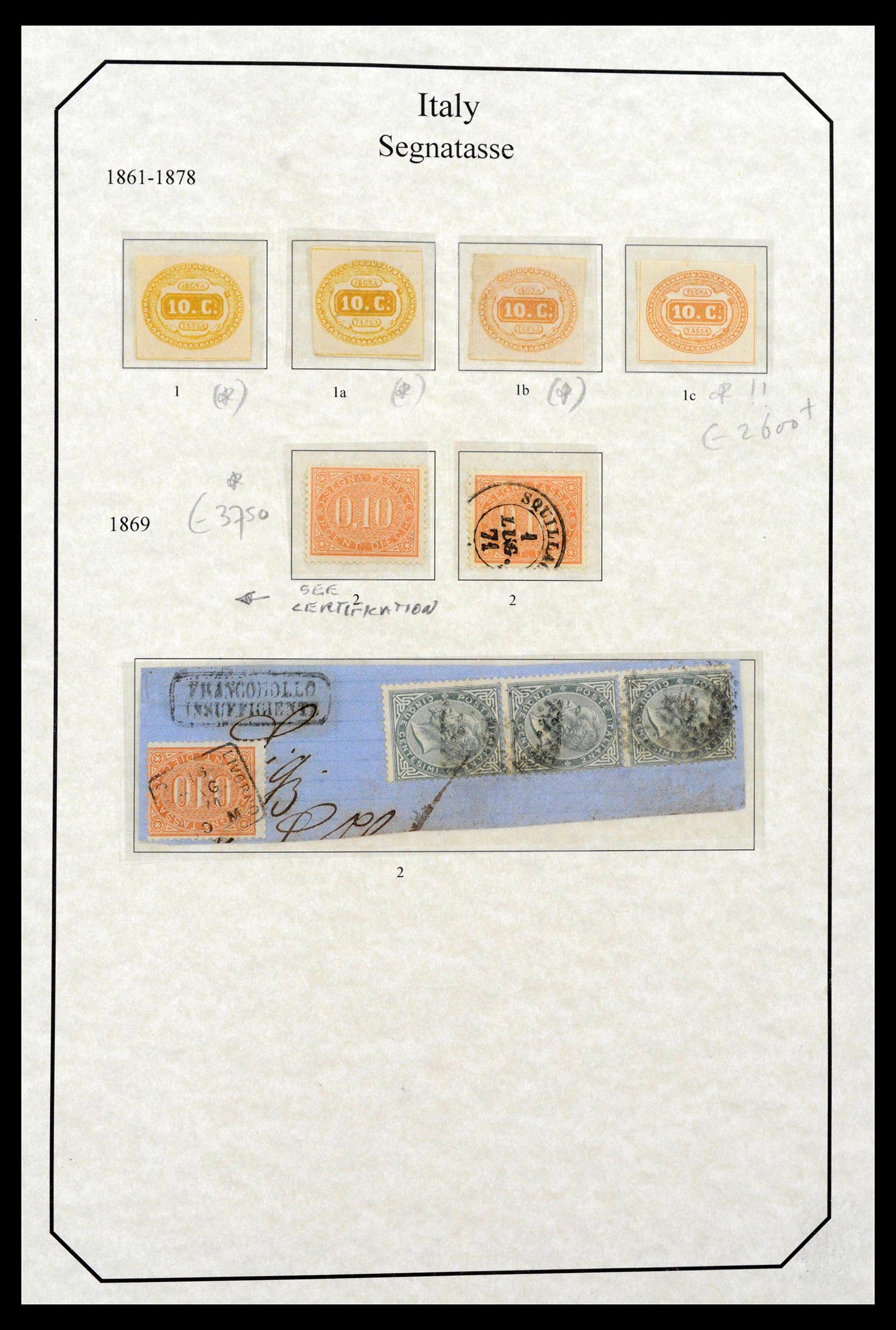 39022 0002 - Stamp collection 39022 Italy postage dues 1861-2000.