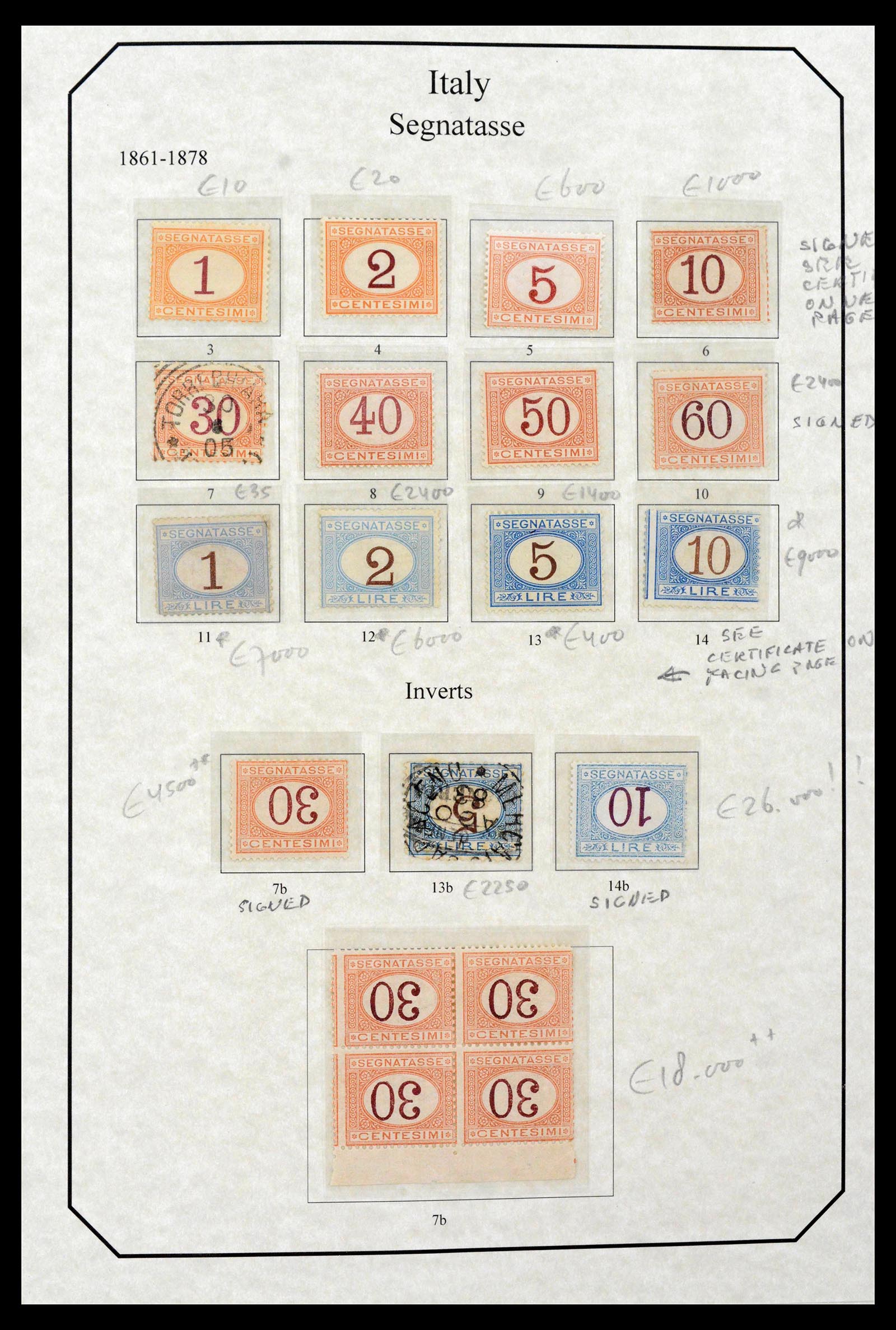 39022 0004 - Stamp collection 39022 Italy postage dues 1861-2000.