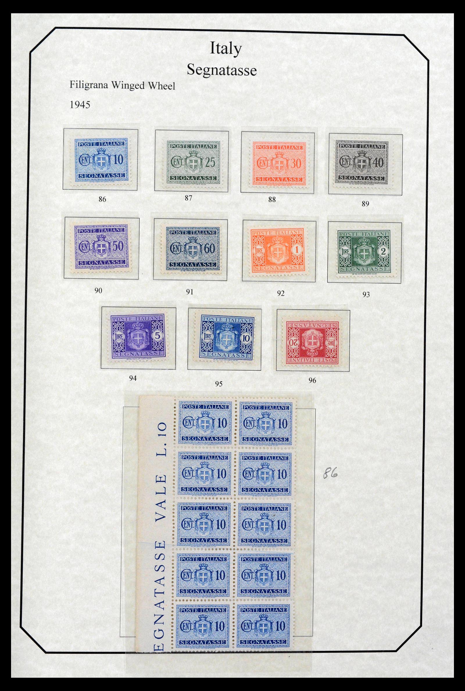 39022 0013 - Stamp collection 39022 Italy postage dues 1861-2000.
