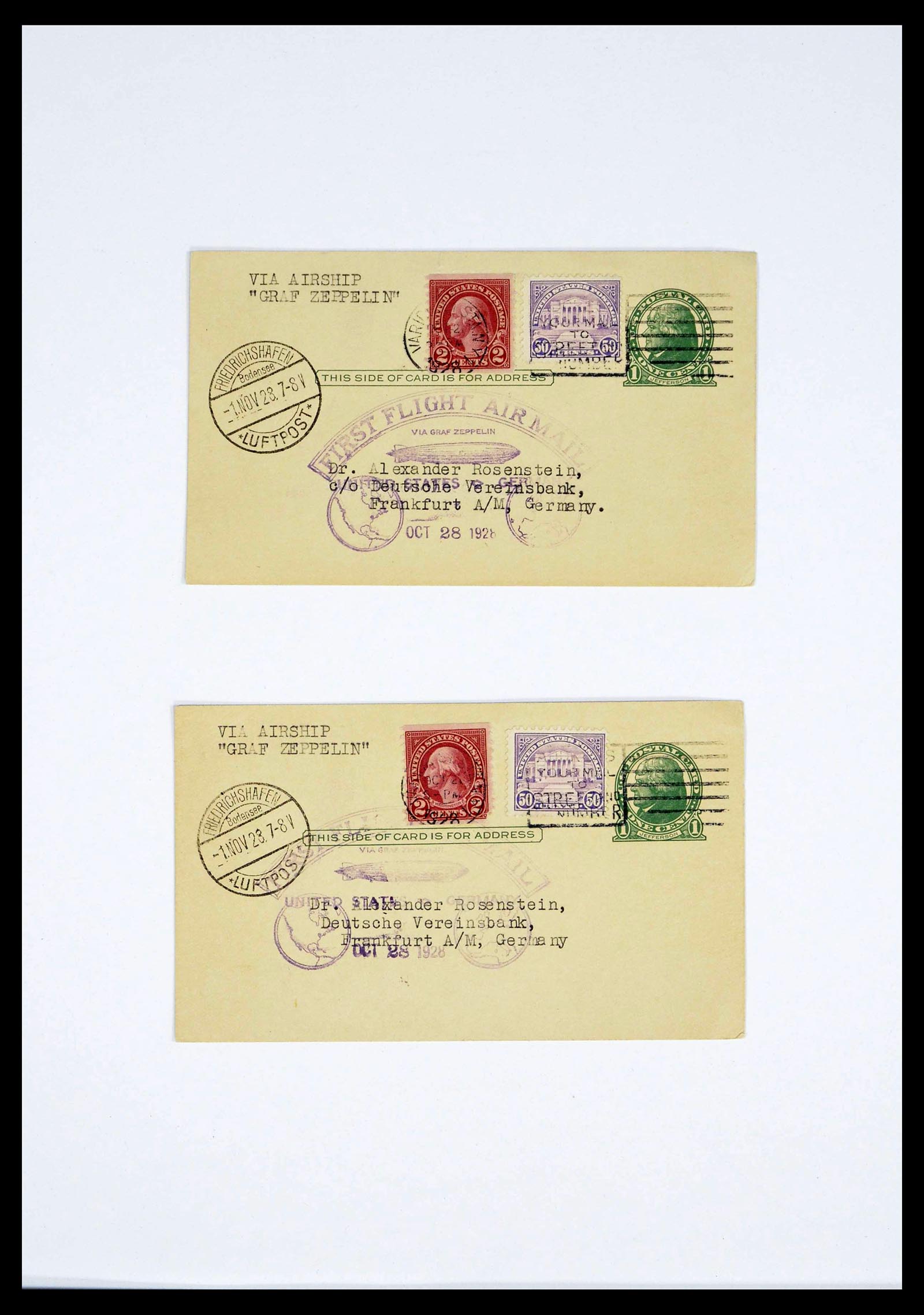 39032 0001 - Postzegelverzameling 39032 Zeppelin brieven 1928-1933.