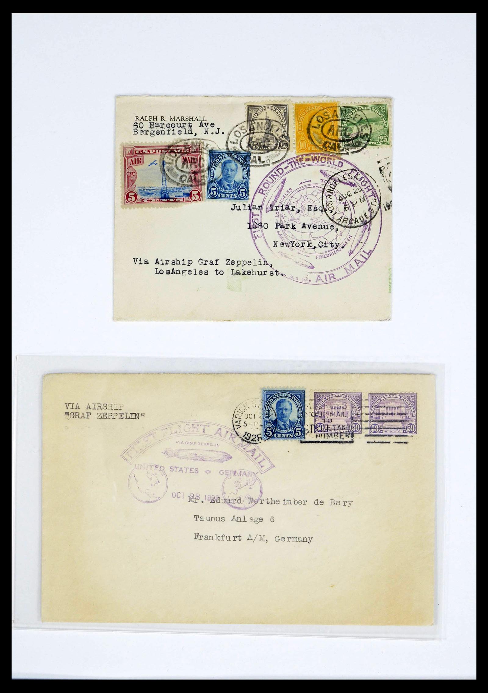 39032 0002 - Postzegelverzameling 39032 Zeppelin brieven 1928-1933.