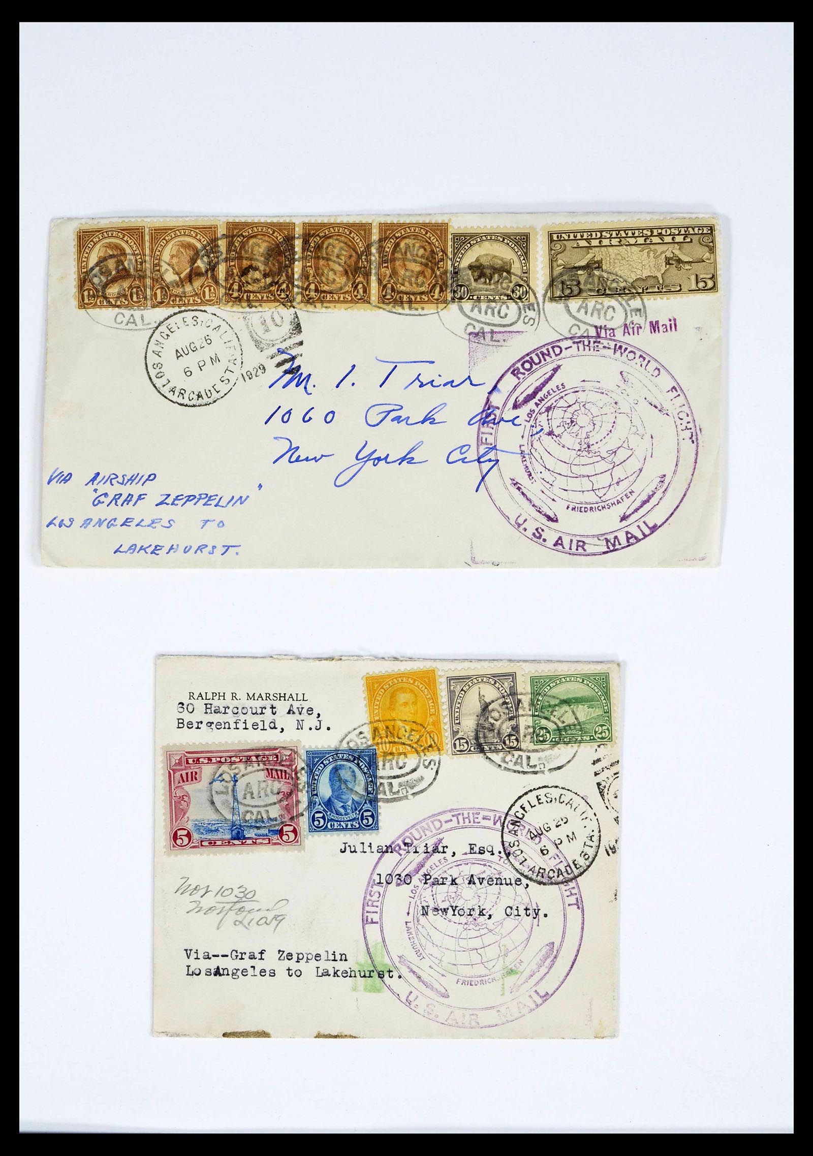 39032 0003 - Postzegelverzameling 39032 Zeppelin brieven 1928-1933.
