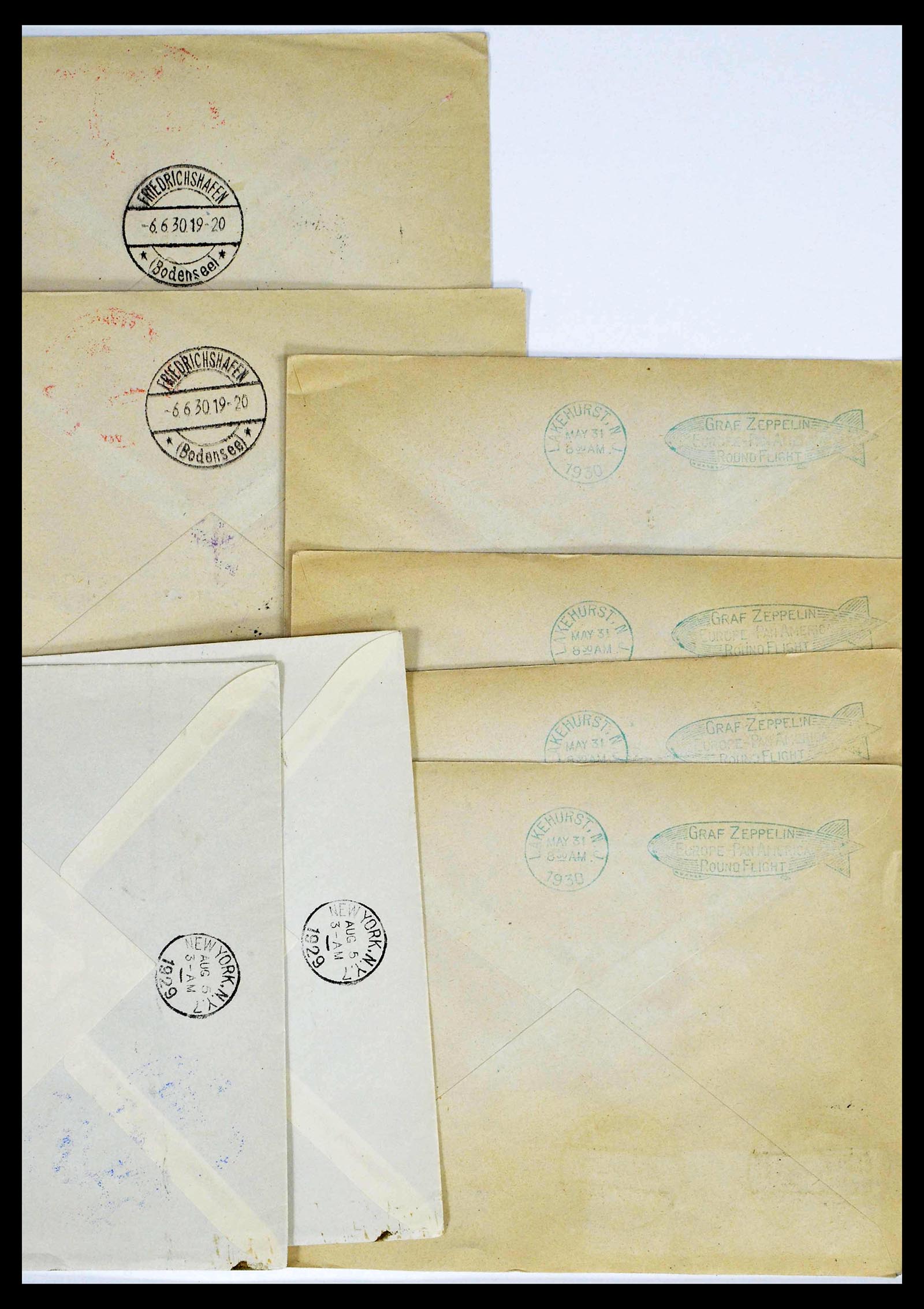 39032 0009 - Postzegelverzameling 39032 Zeppelin brieven 1928-1933.