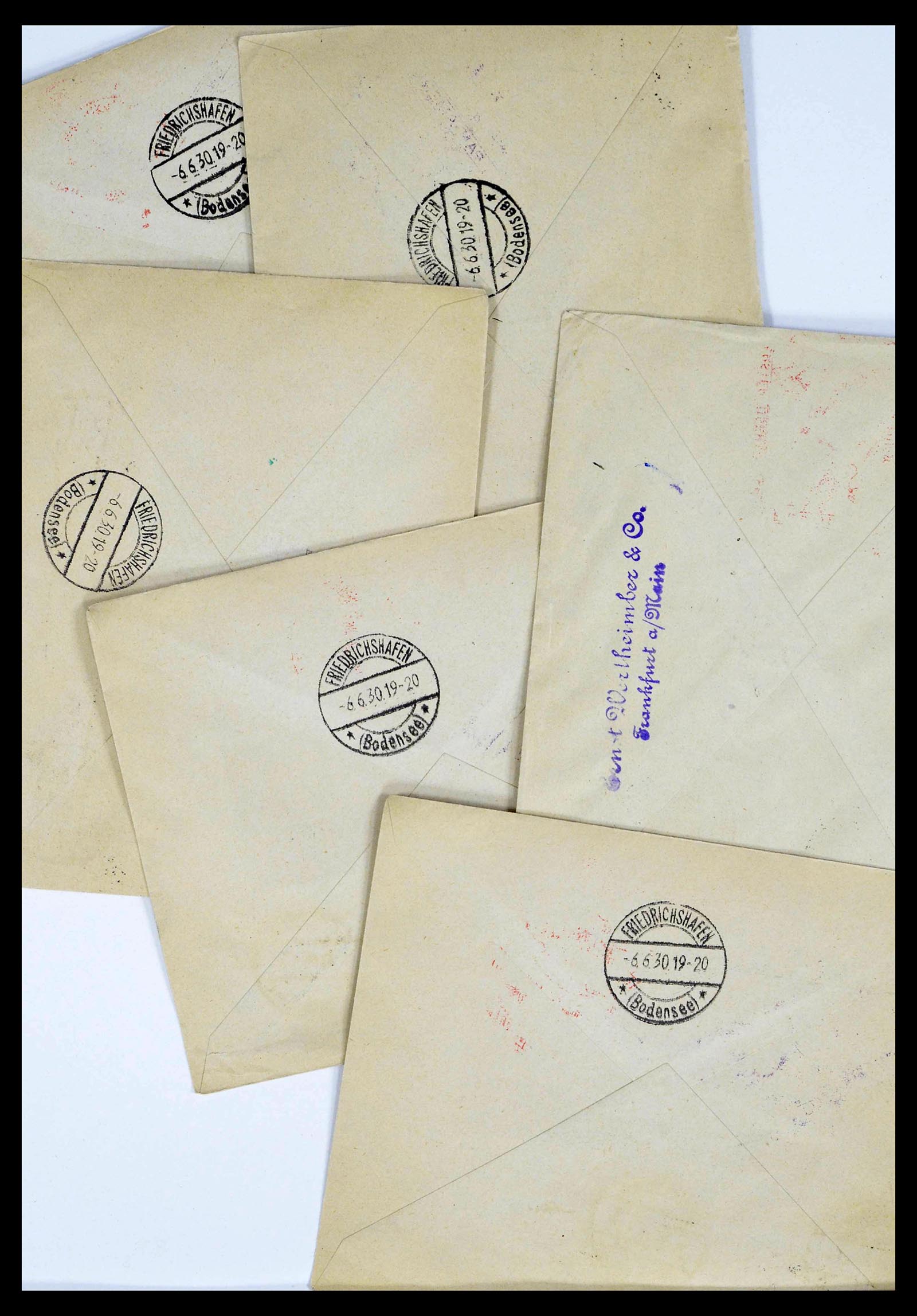 39032 0015 - Postzegelverzameling 39032 Zeppelin brieven 1928-1933.