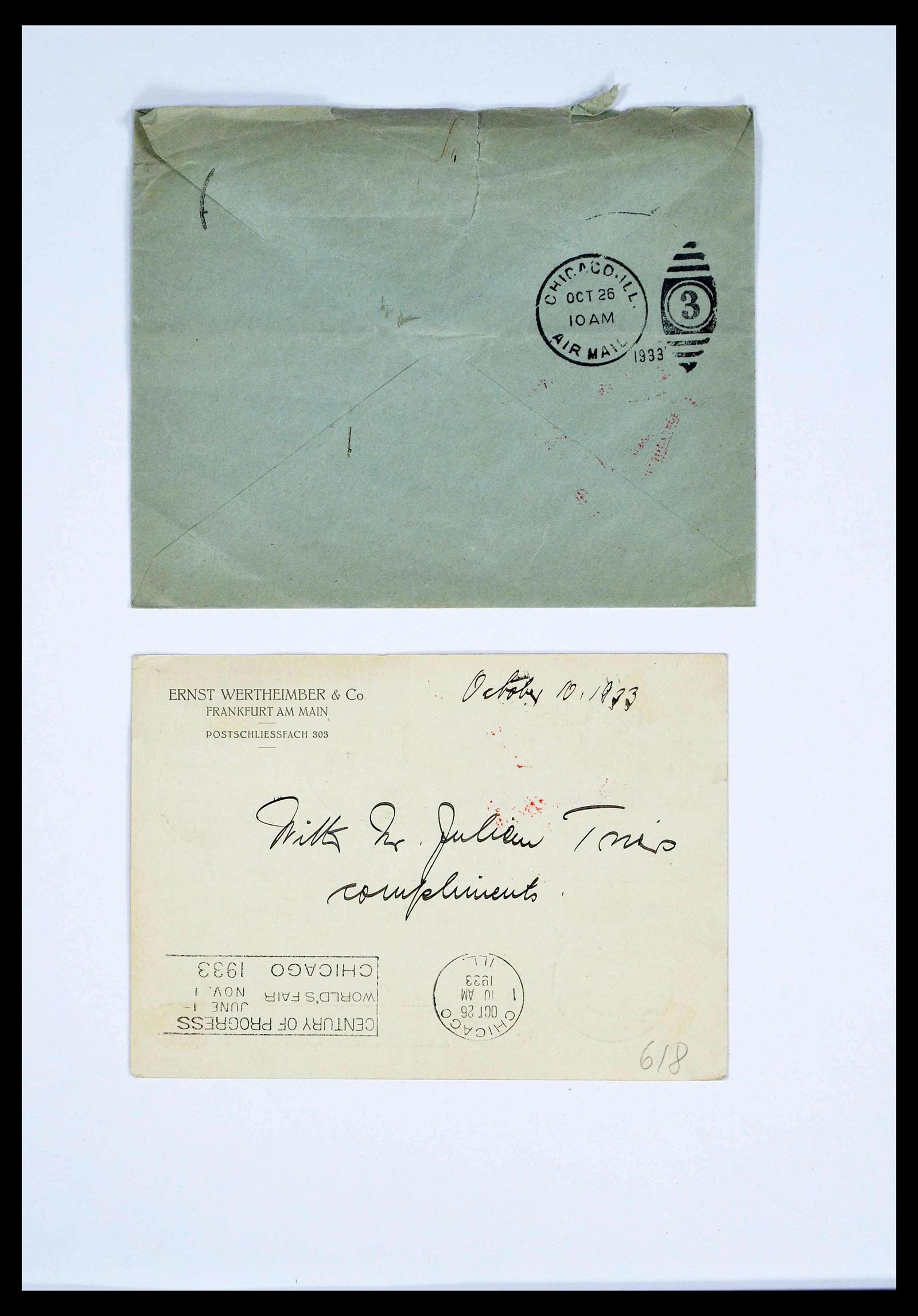 39032 0017 - Postzegelverzameling 39032 Zeppelin brieven 1928-1933.