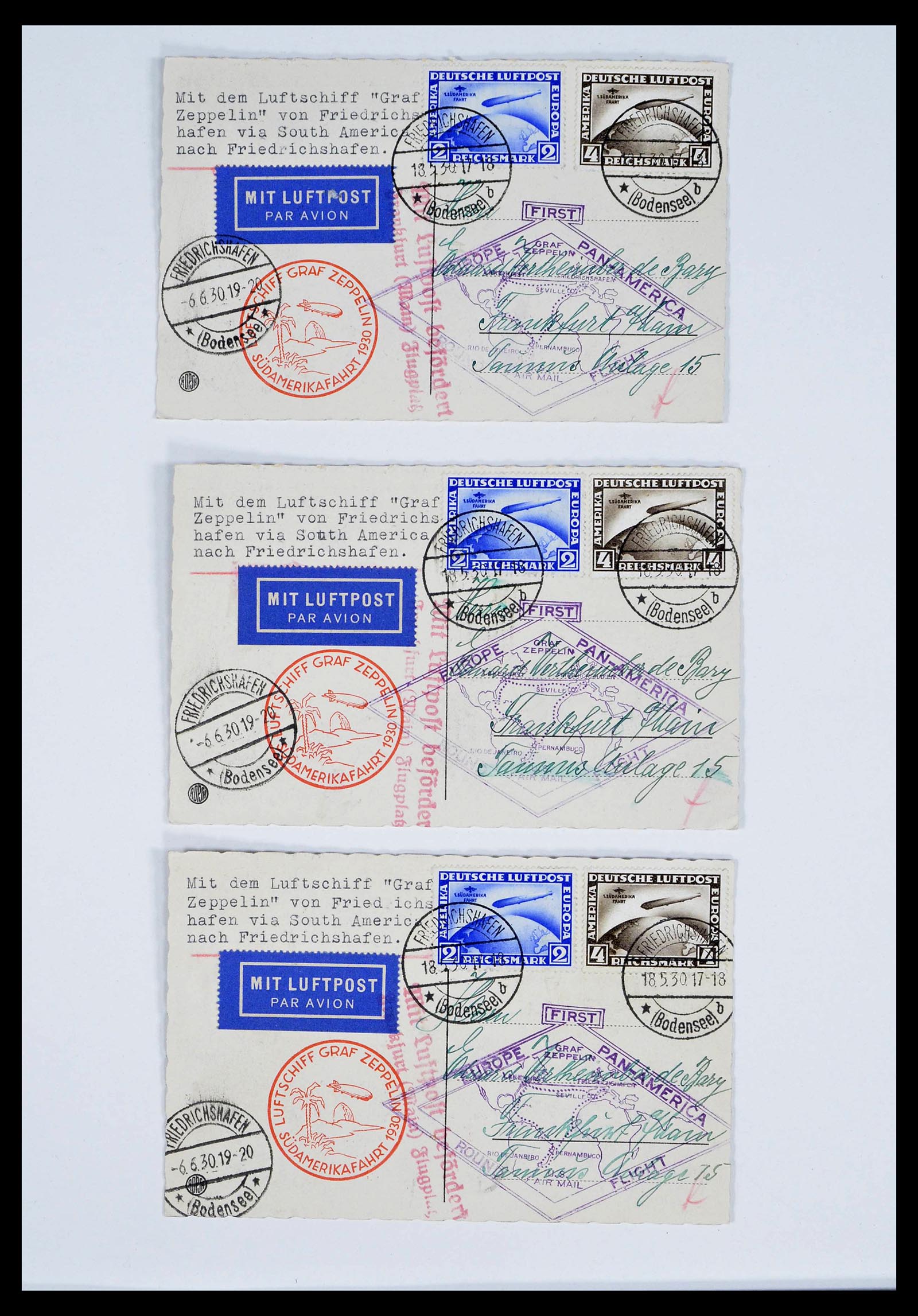 39032 0018 - Postzegelverzameling 39032 Zeppelin brieven 1928-1933.